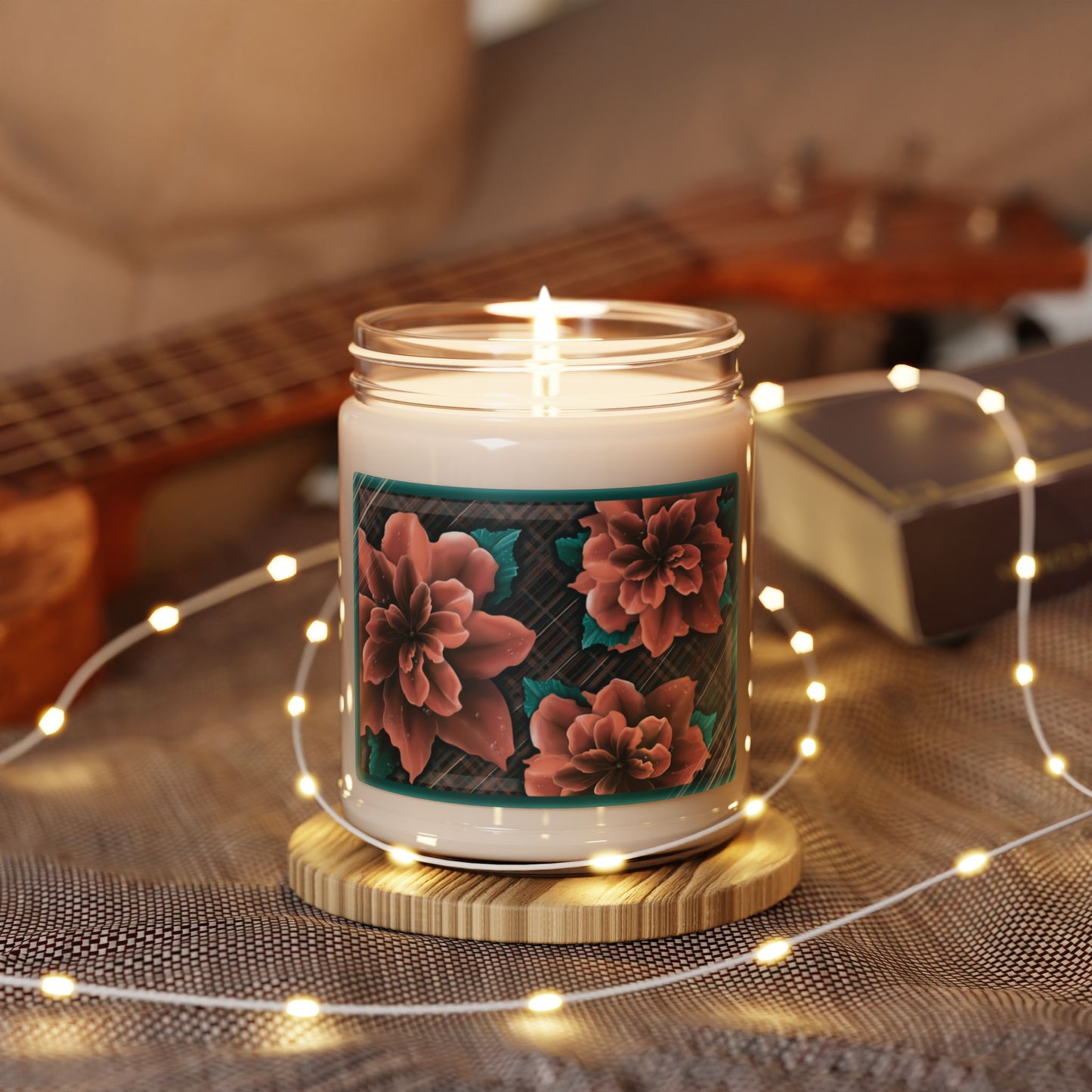 Soy Candle - Elegant Flower Design