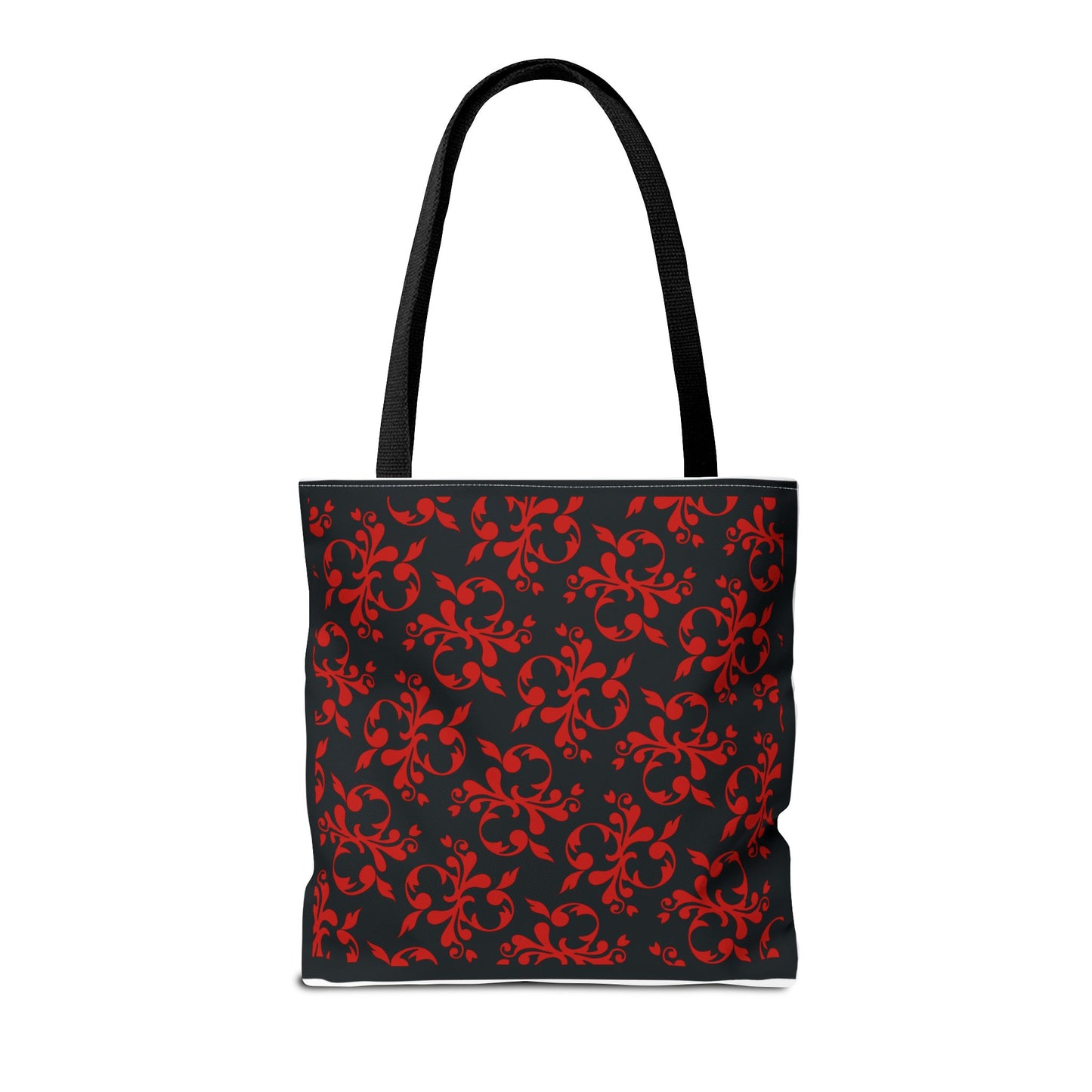 Christmas Tote Bag with Poinsettias, Pine, and Holly Design