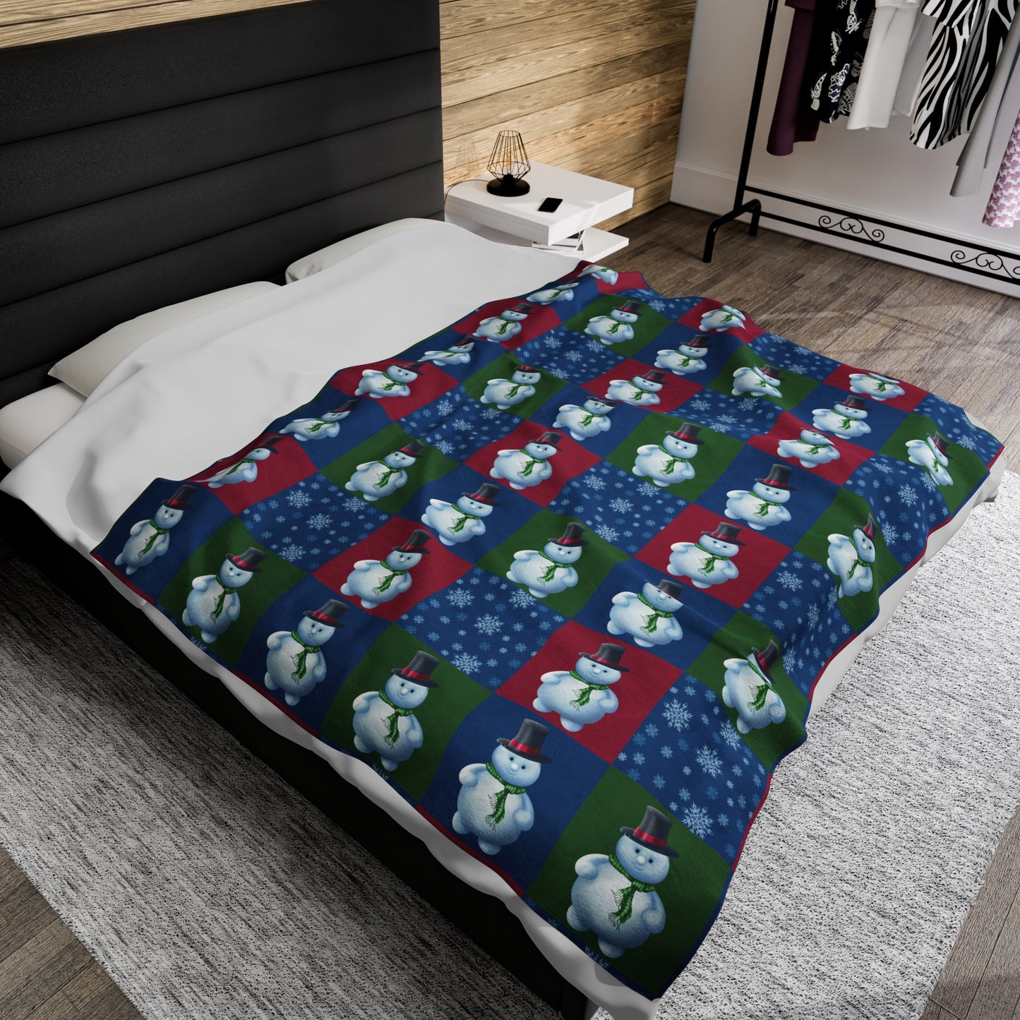 Snowman pattern Velveteen Plush Blanket