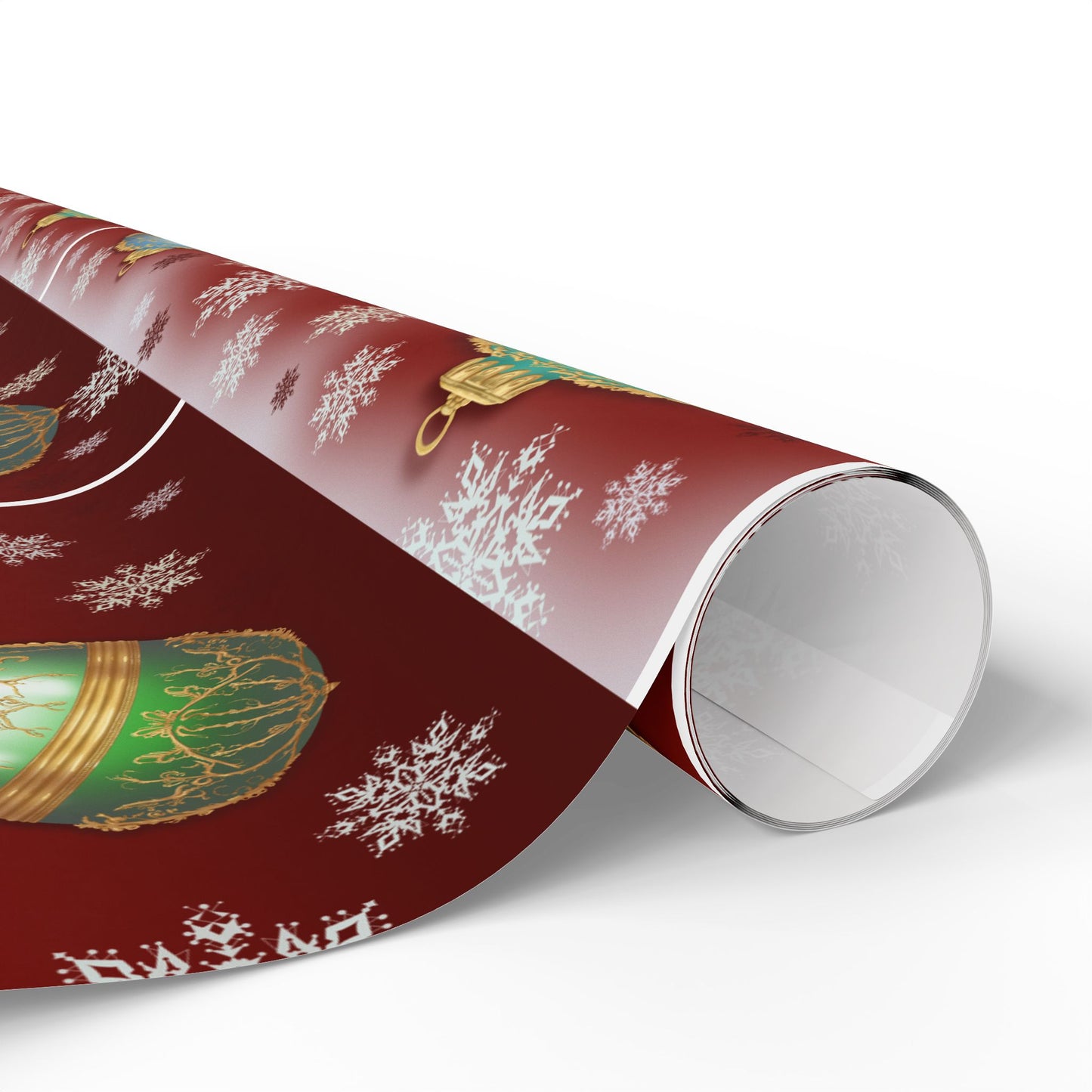 Gift Wrap Papers - Red with Christmas Ornament Design