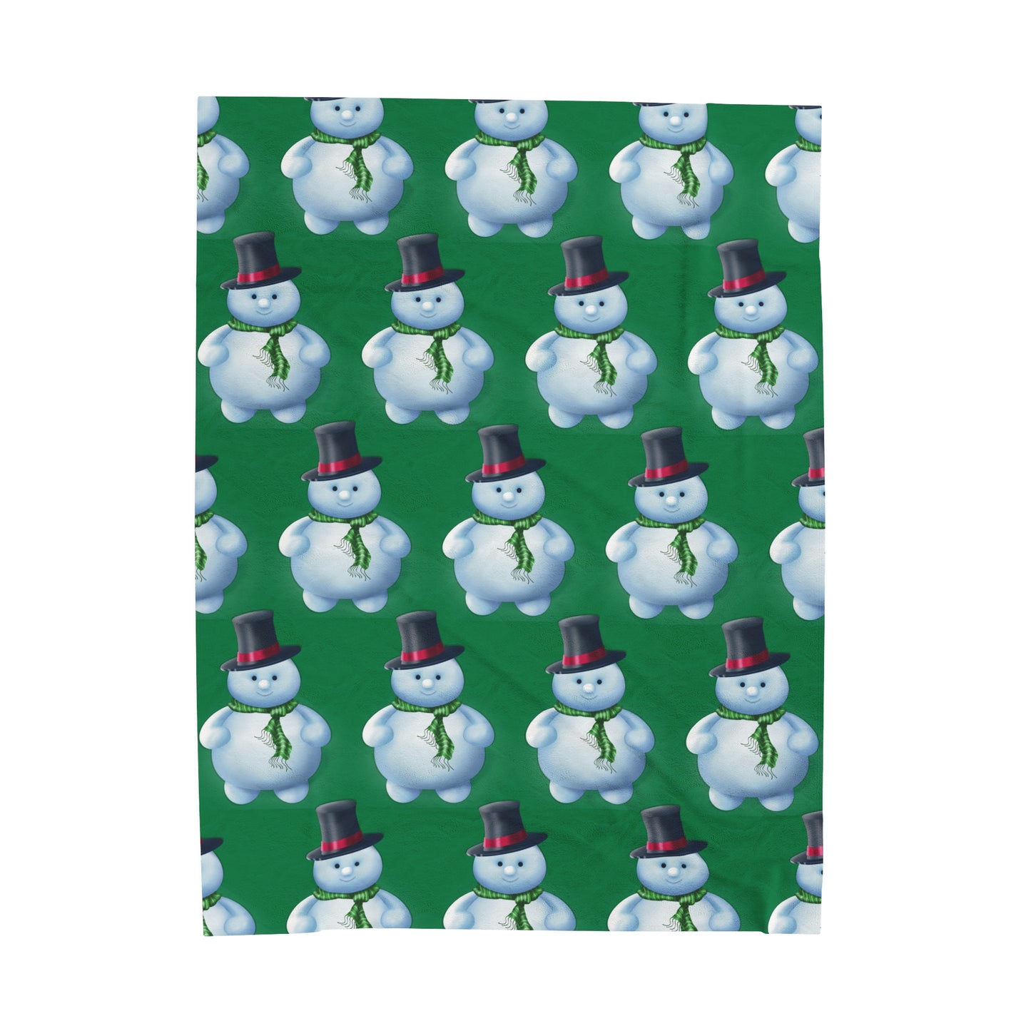 Green Snowman pattern Velveteen Plush Blanket