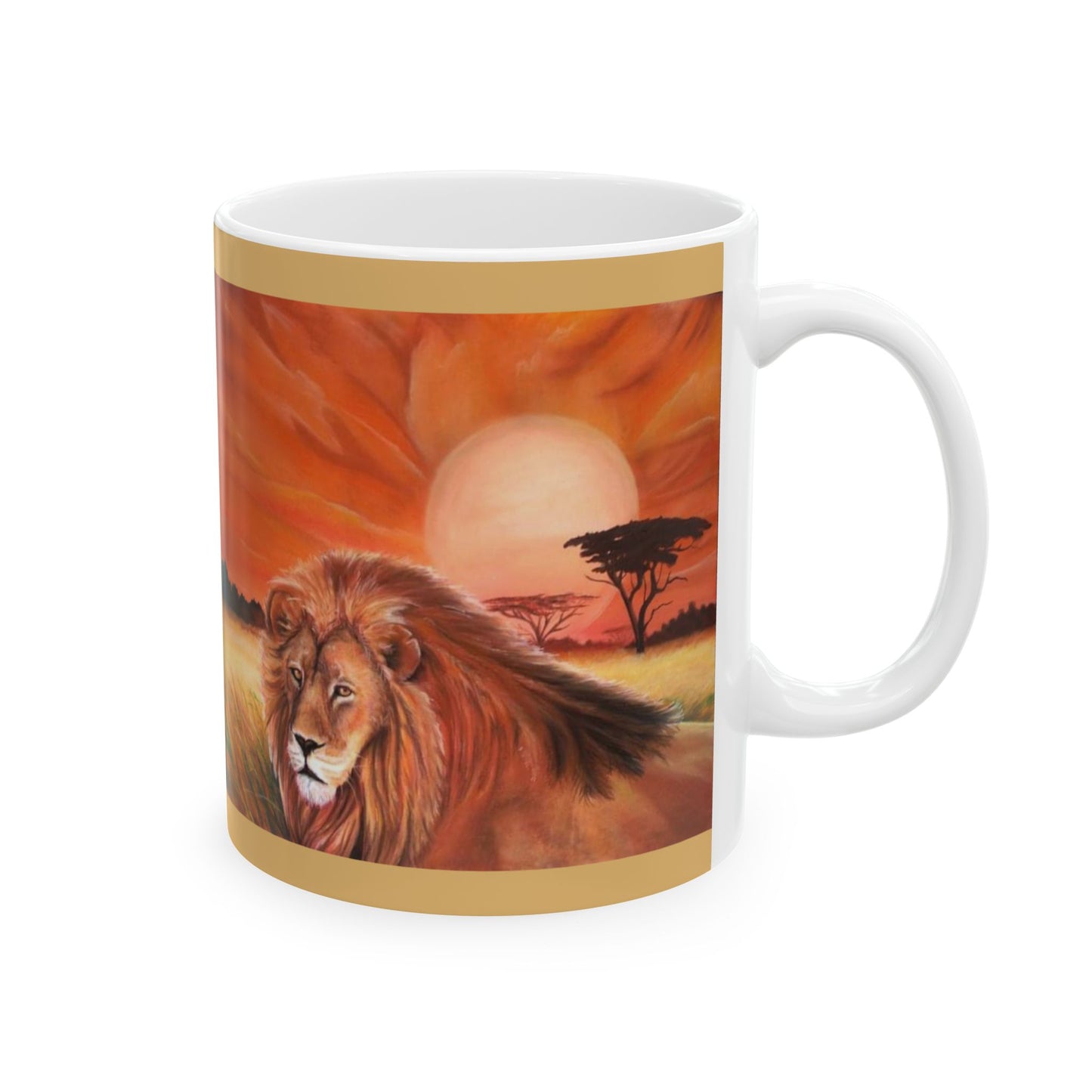 Mug - Lion in Africa Ceramic Mug (11oz, 15oz)