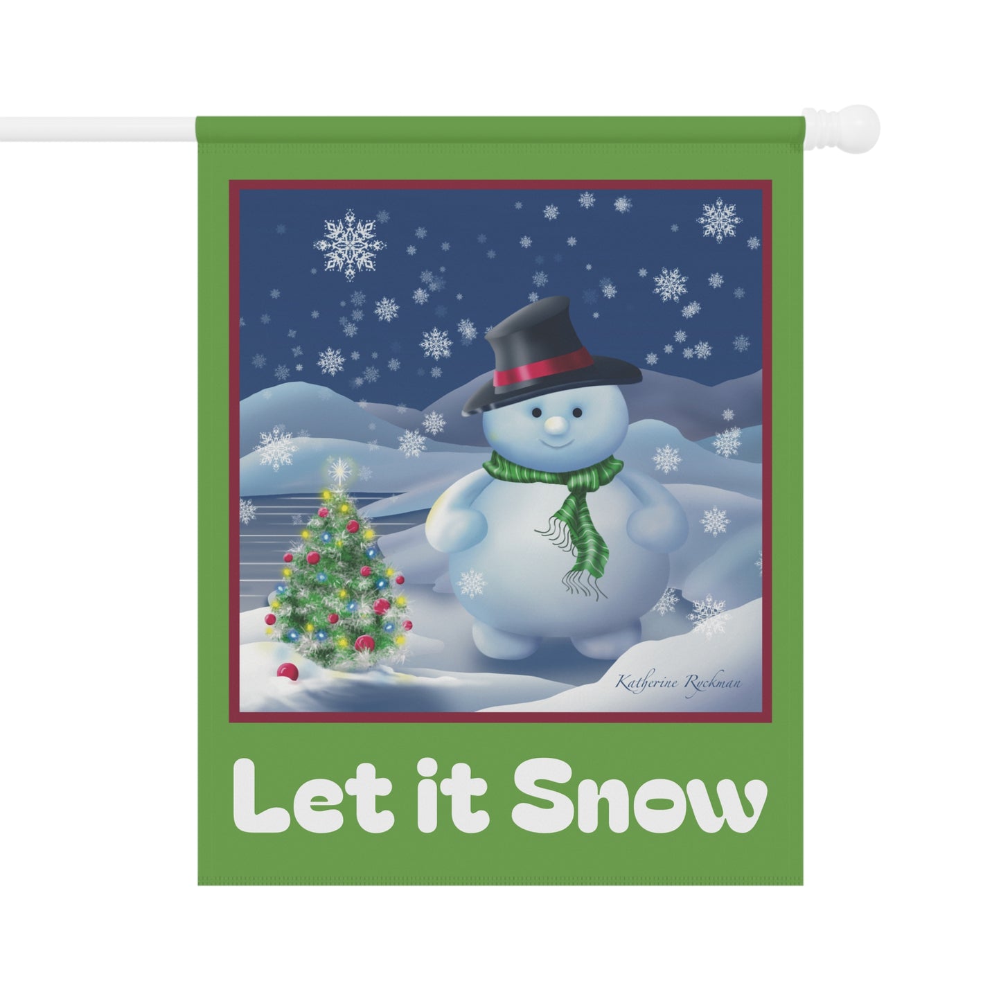 Banner Flag Let it Snow Christmas Decor