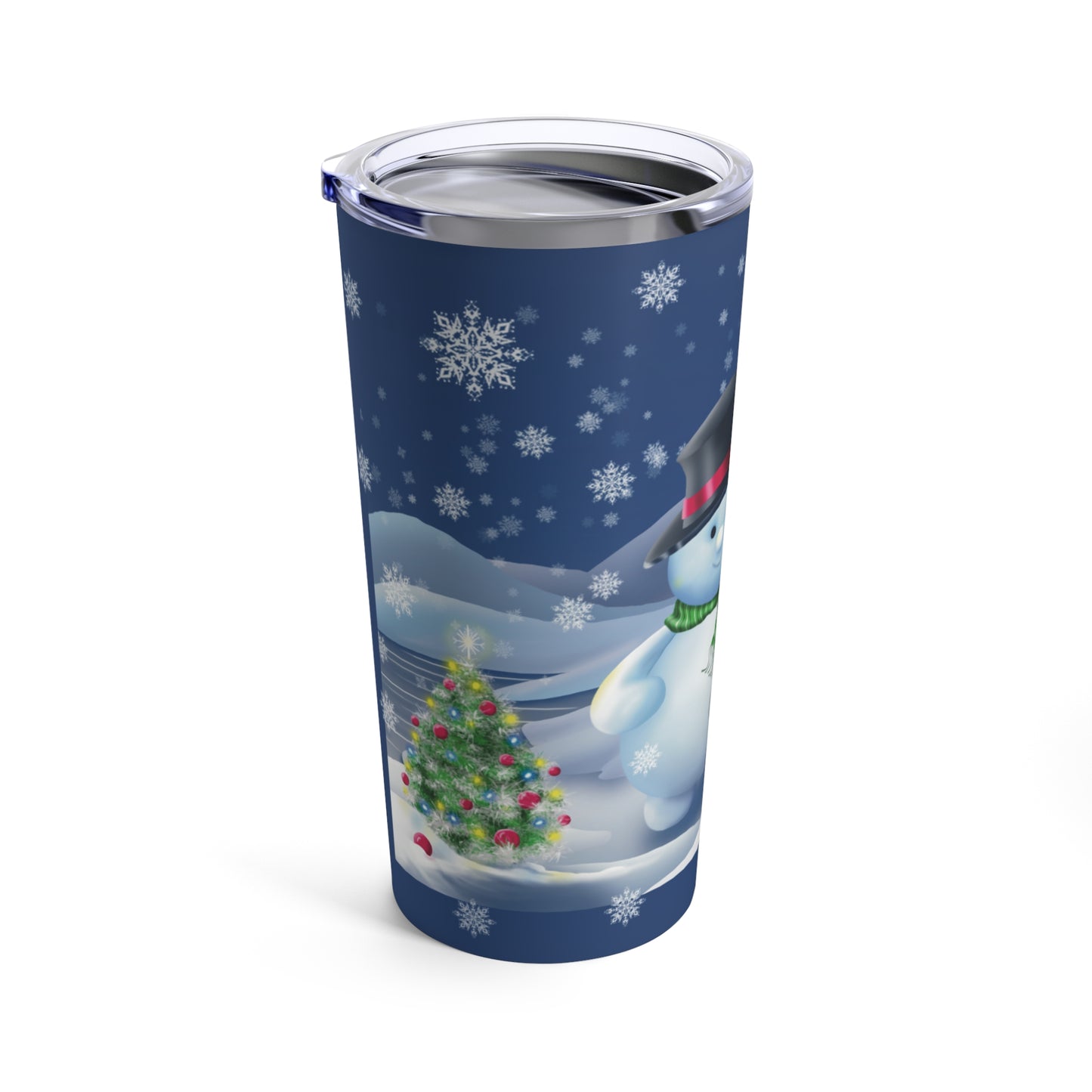 Tumbler 20oz Snowman Snowy Scene