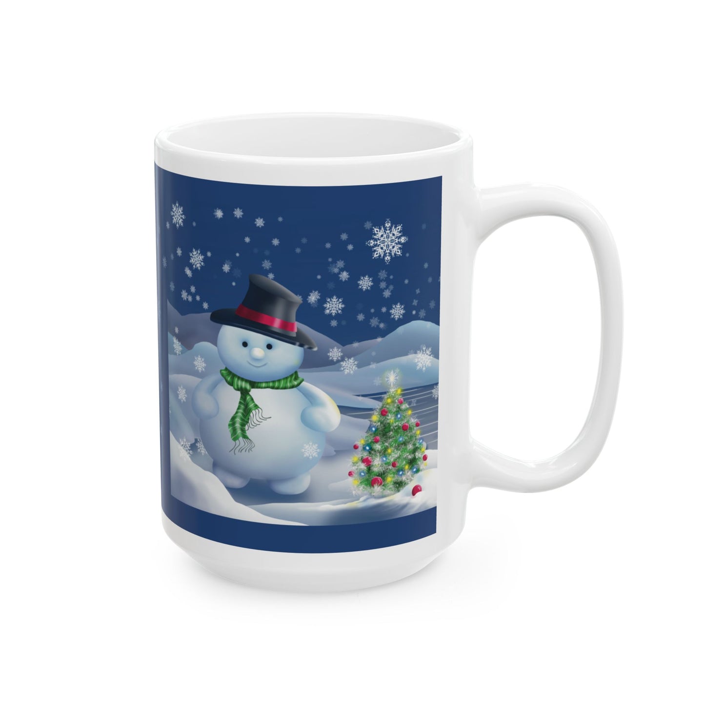 Mug - Beautiful Snowman Nighttime Snowy Christmas Scene