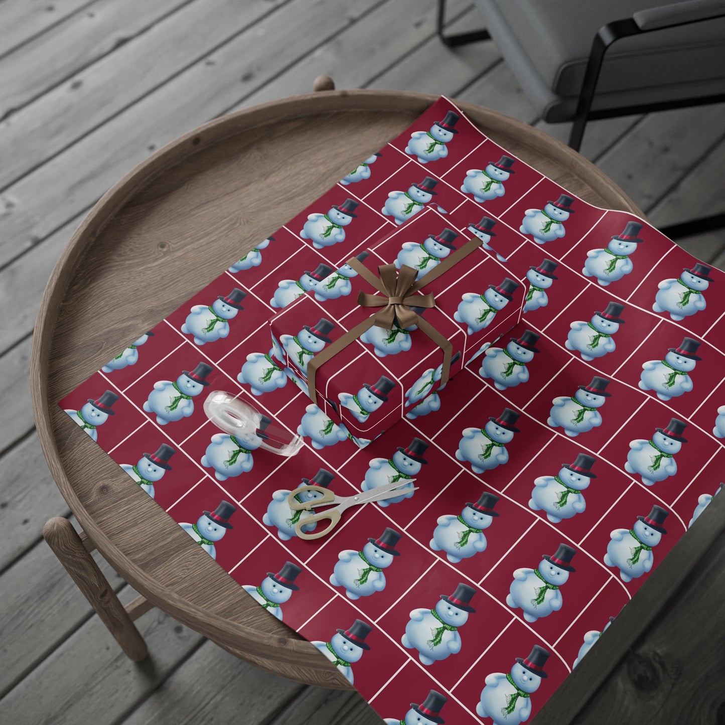 Wrapping Papers Snowman-red