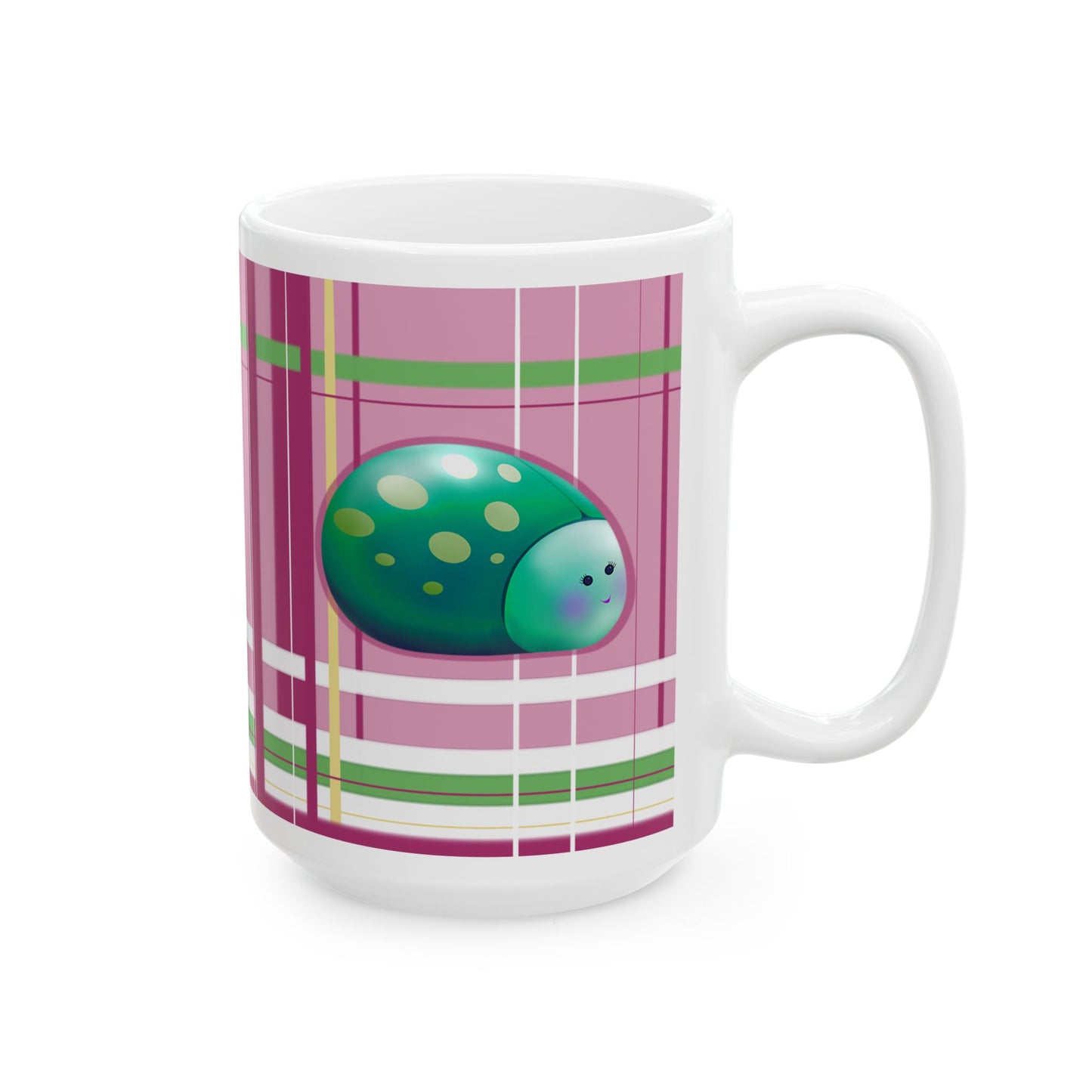 Ceramic Mug - Cute Multicolor Bugs Design, 11oz/15oz