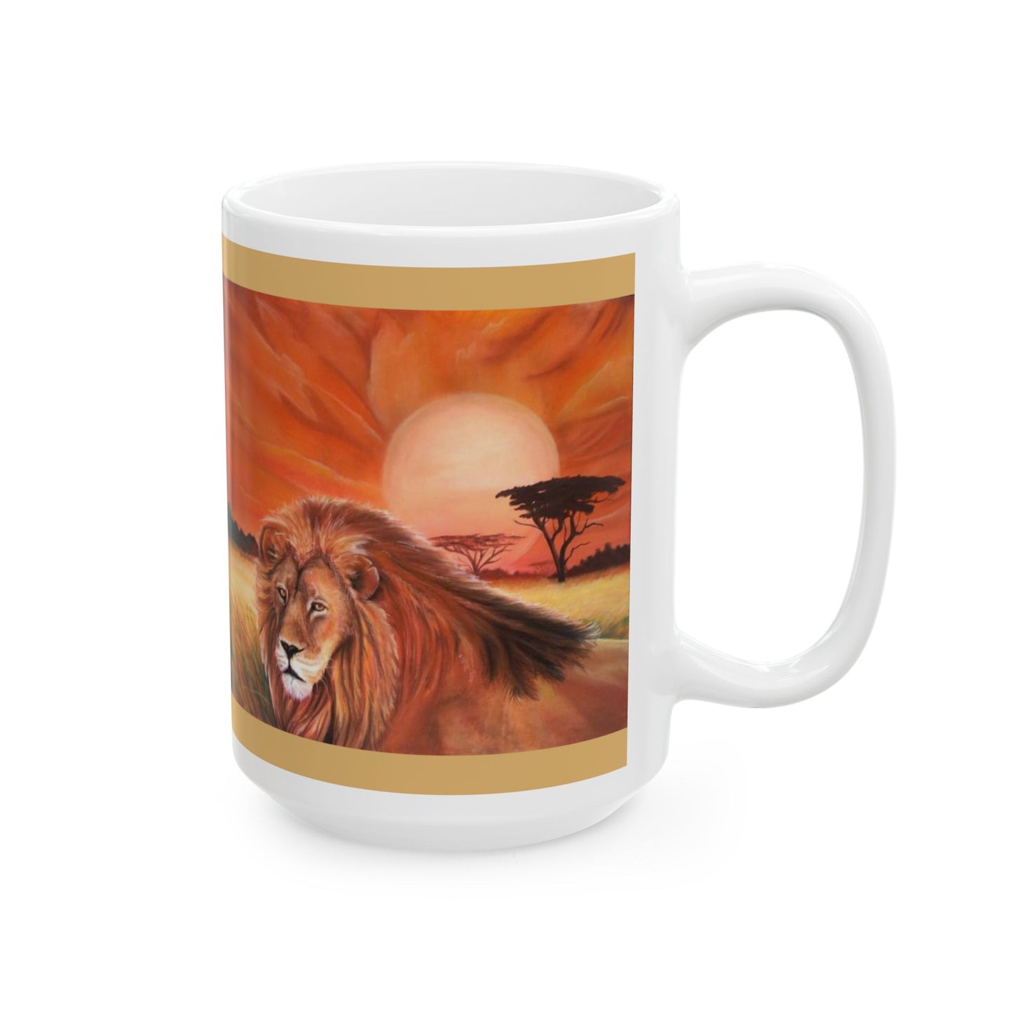 Mug - Lion in Africa Ceramic Mug (11oz, 15oz)