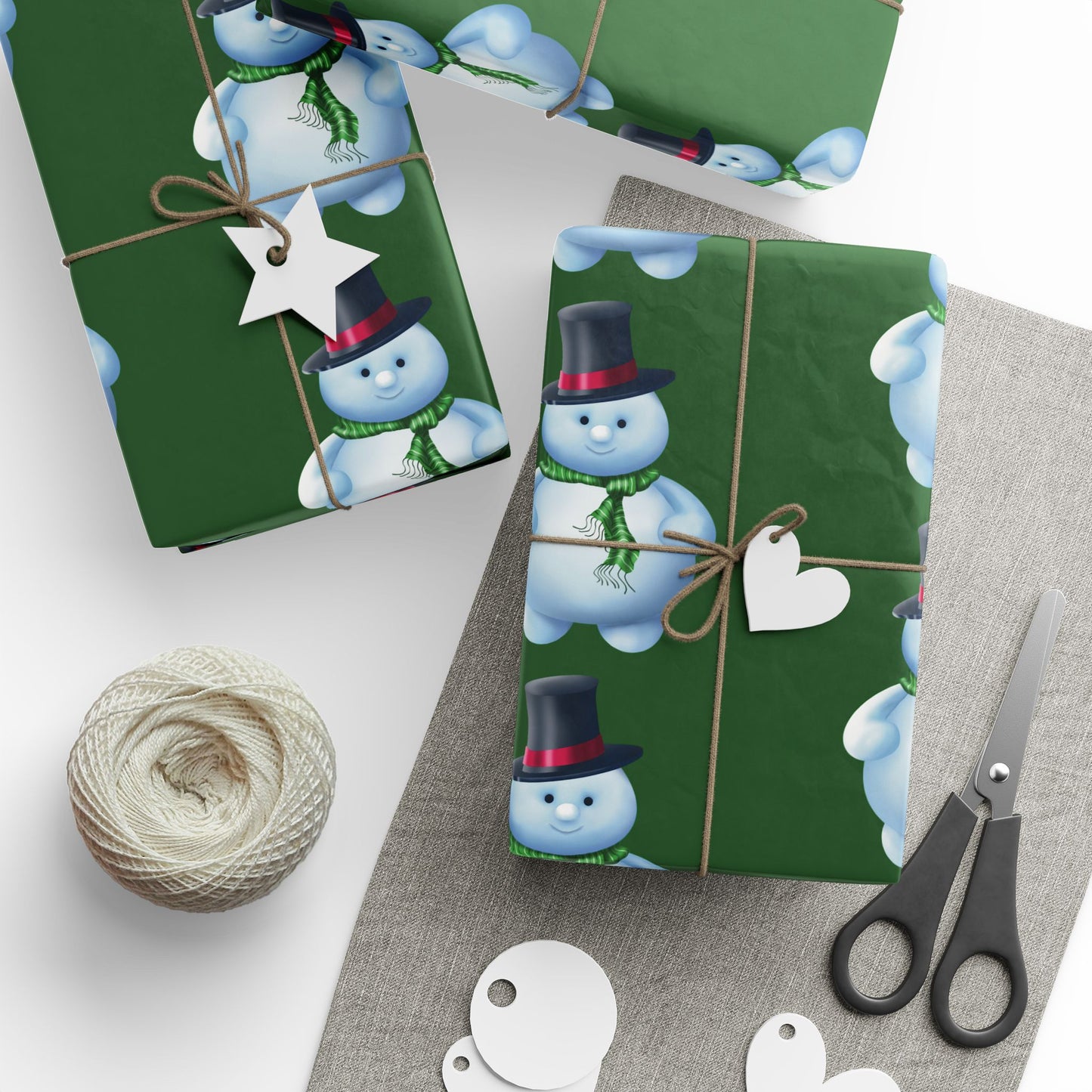 Wrapping Papers Snowman - green