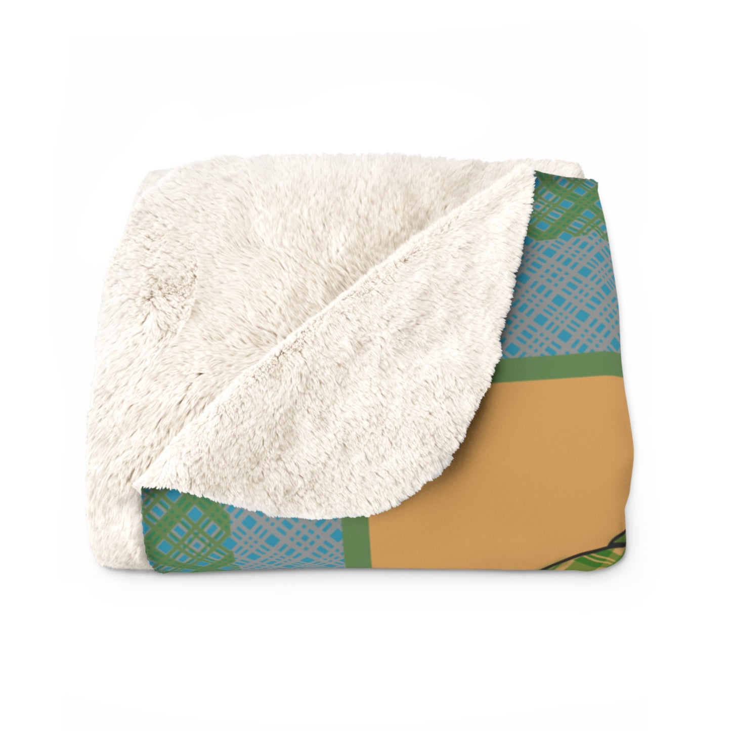 Sherpa Fleece Blanket -plaid Pumpkin