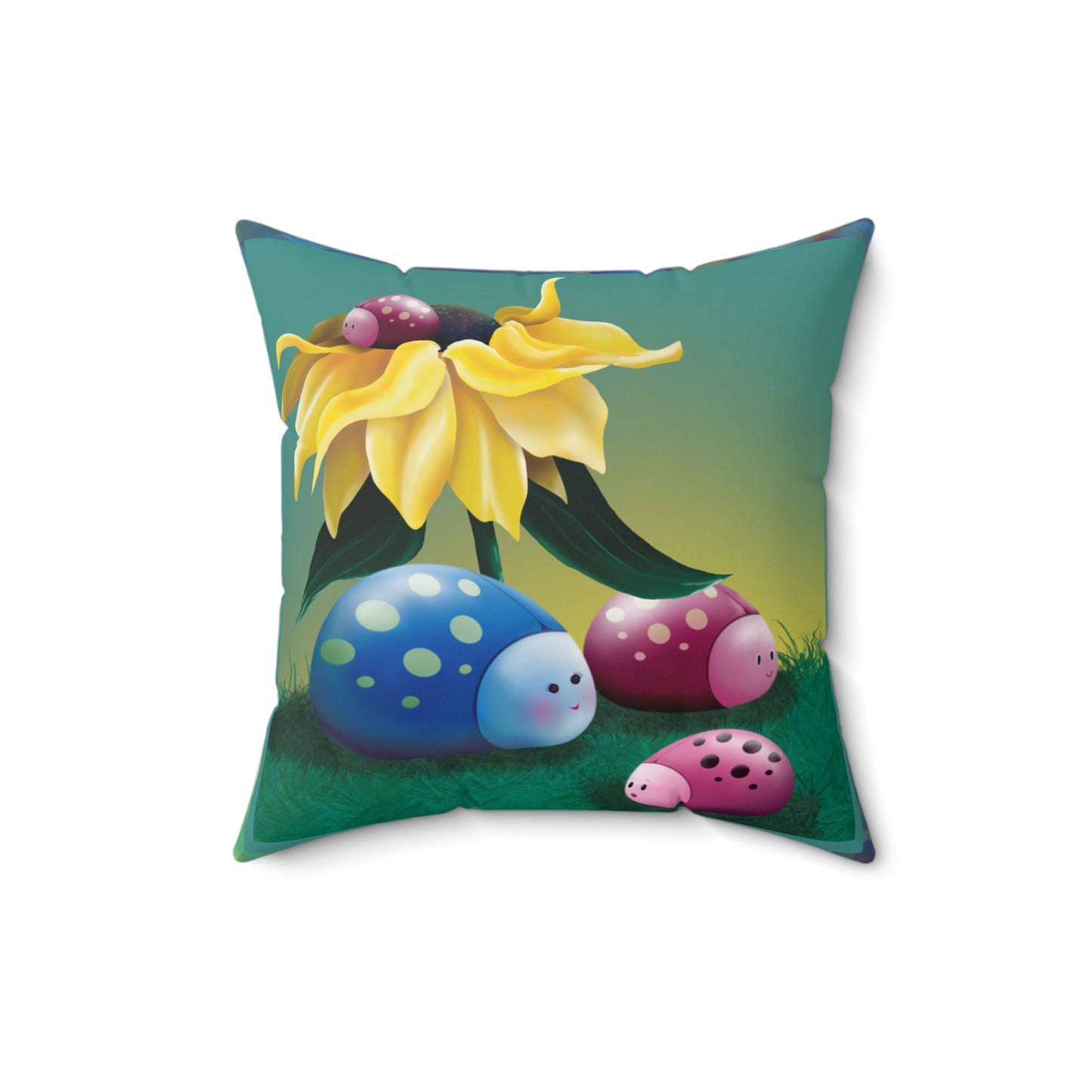 Colorful Bugs Square Pillow