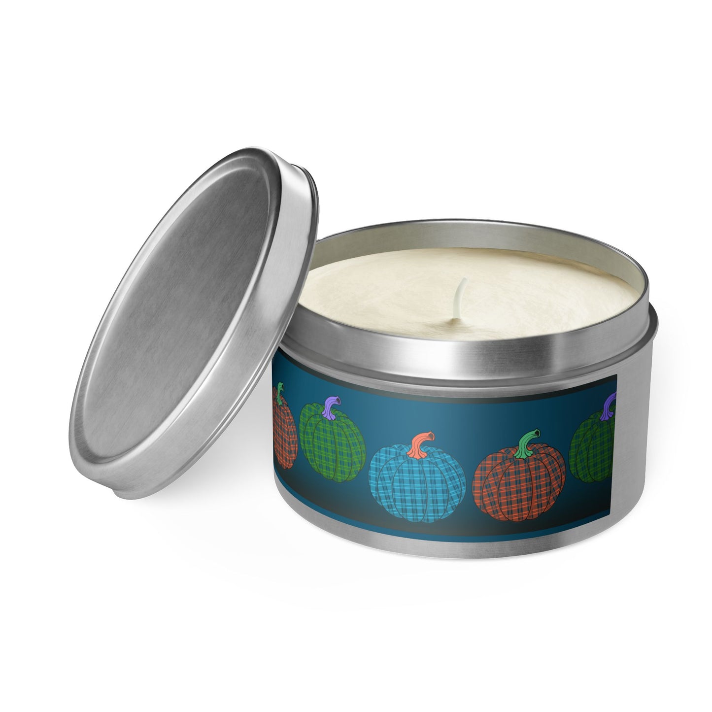 Tin Candles Plaid Pumpkins