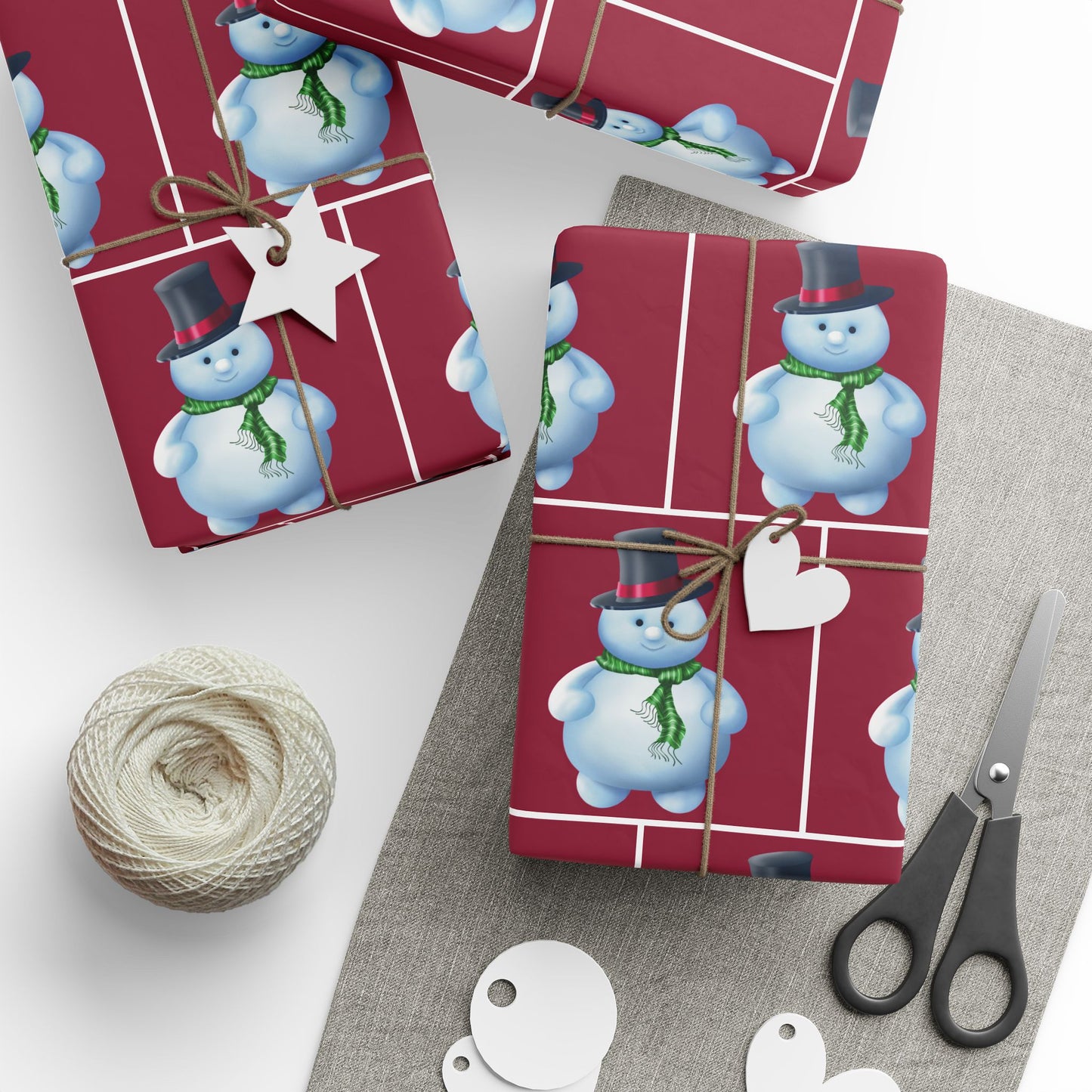 Wrapping Papers Snowman-red