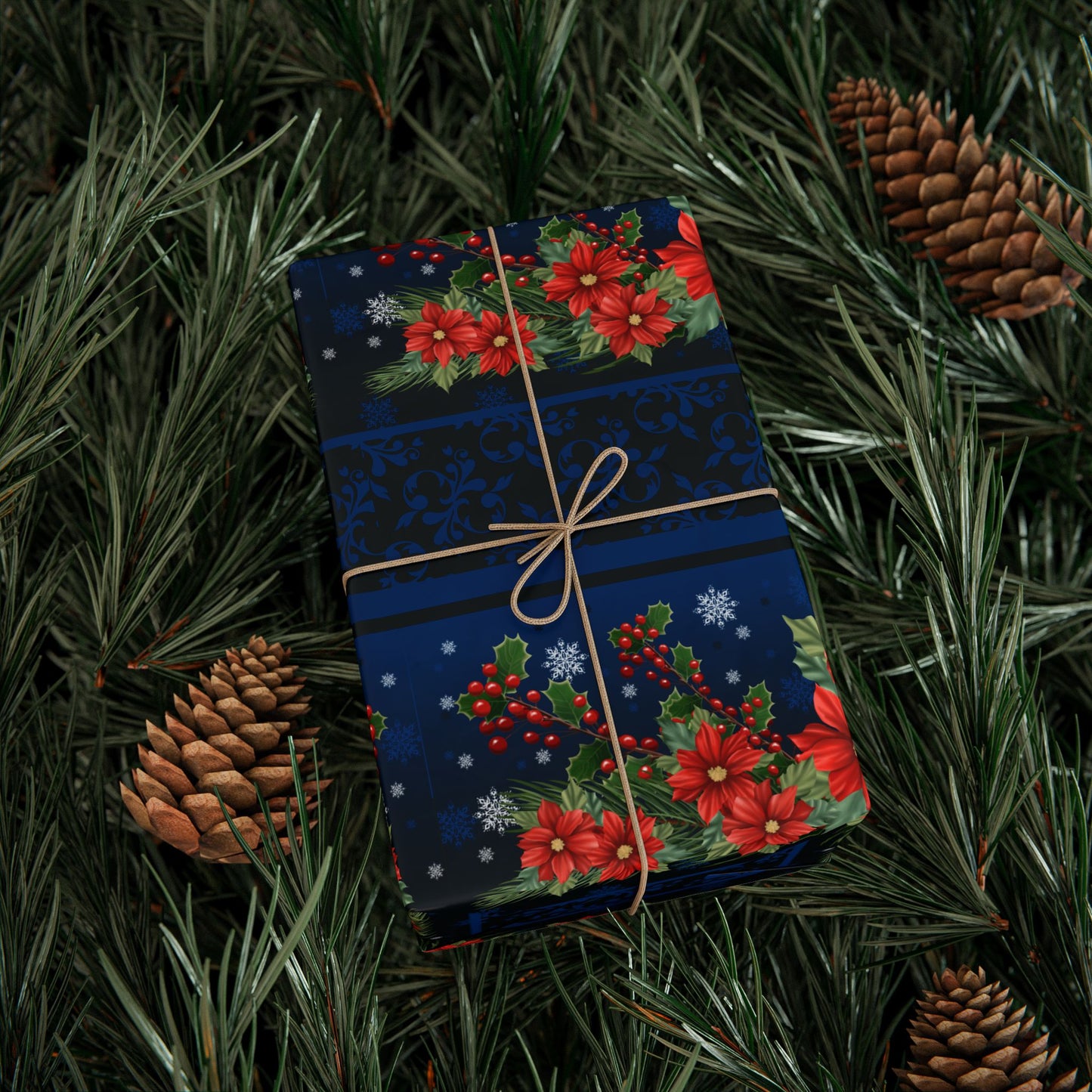 Papers - Poinsettia, Pine and Holly Design