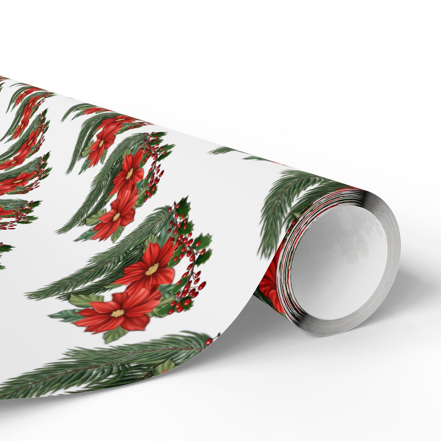 Holiday Wrapping Papers - Poinsettia, Pine and Holly Design