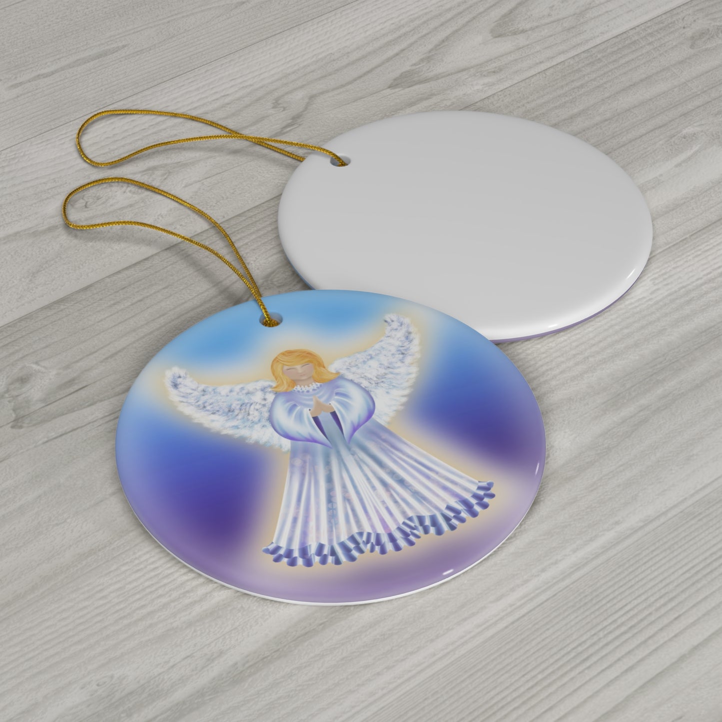 Ceramic Ornament - Glowing Angel Holiday Decoration