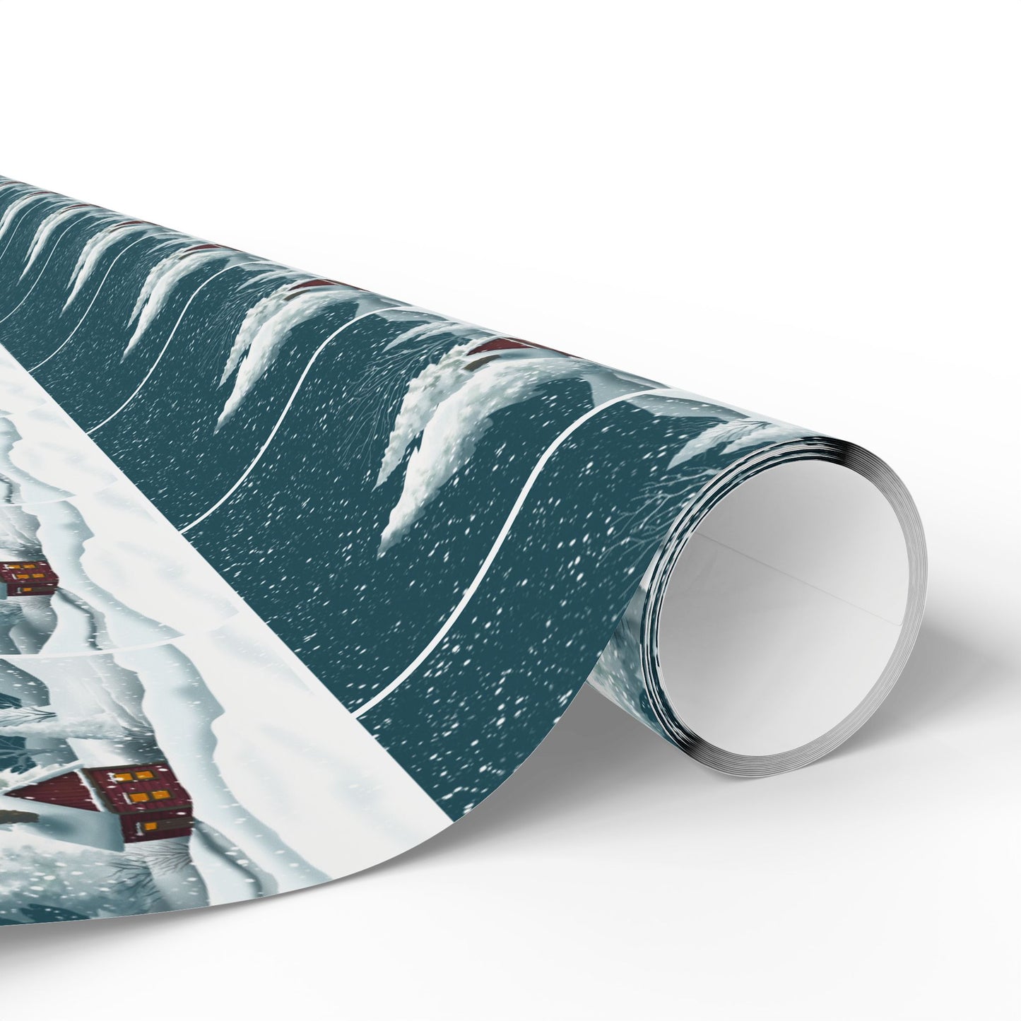 Wrapping Paper - Snowy Country Home Design