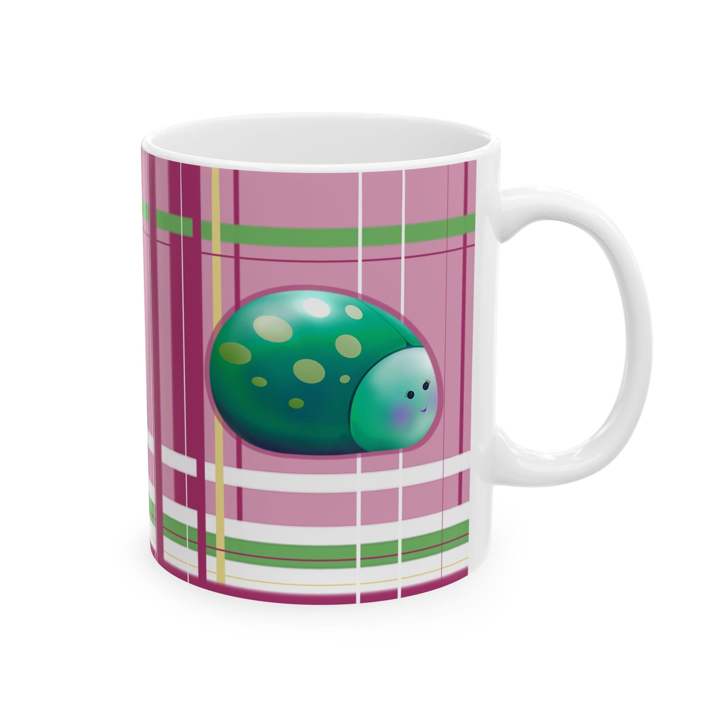 Ceramic Mug - Cute Multicolor Bugs Design, 11oz/15oz