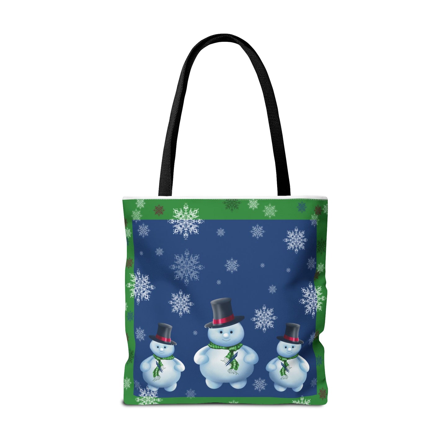 Snowman Tote Bag with Snow Flurry Scene