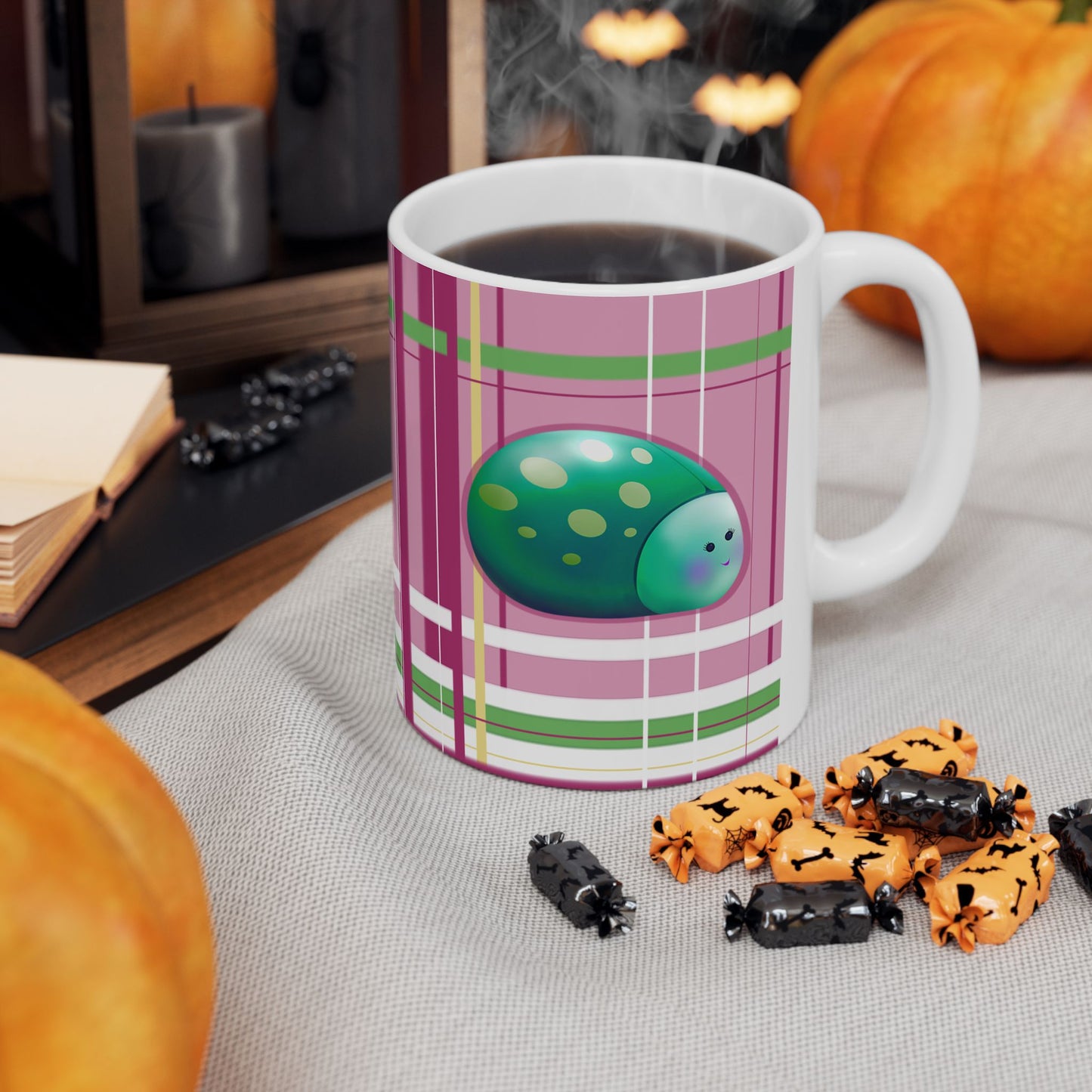 Ceramic Mug - Cute Multicolor Bugs Design, 11oz/15oz