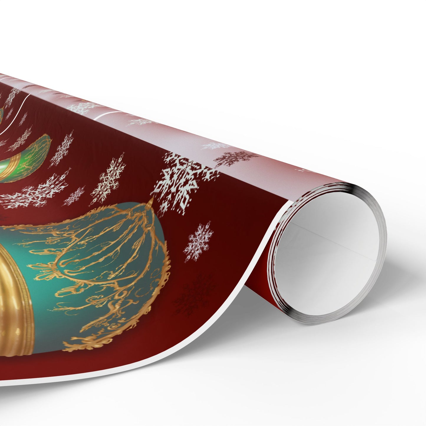 Gift Wrap Papers - Red with Christmas Ornament Design