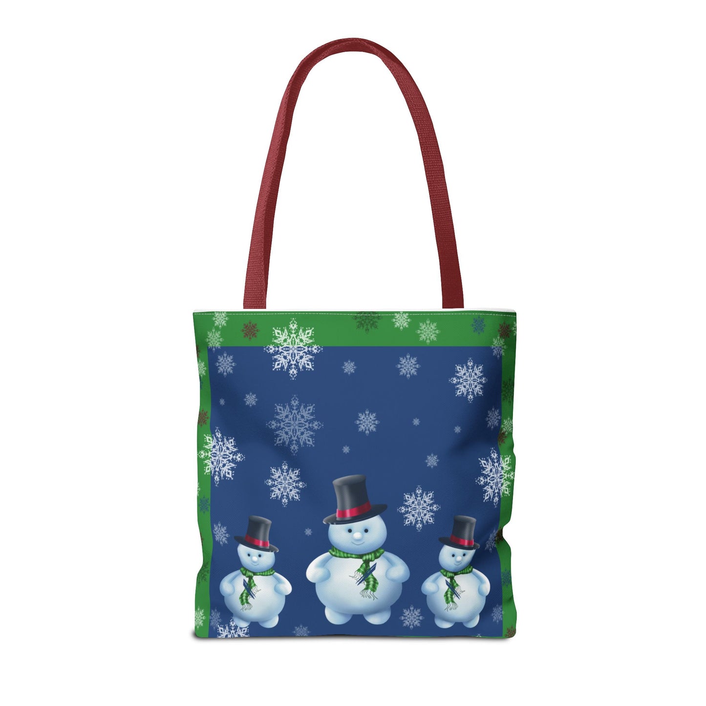 Snowman Tote Bag with Snow Flurry Scene