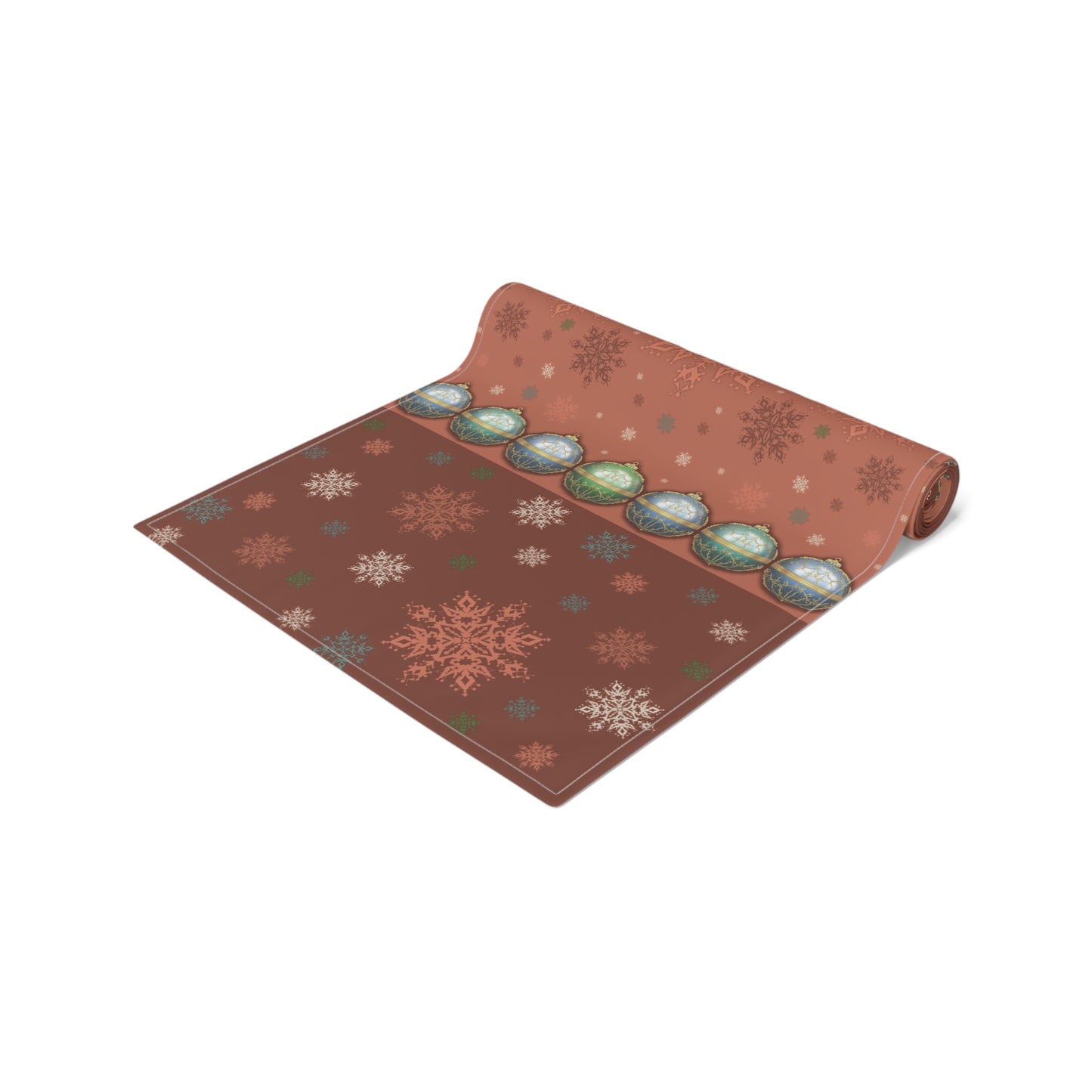 Table Runner - Elegant Christmas Ornament Design