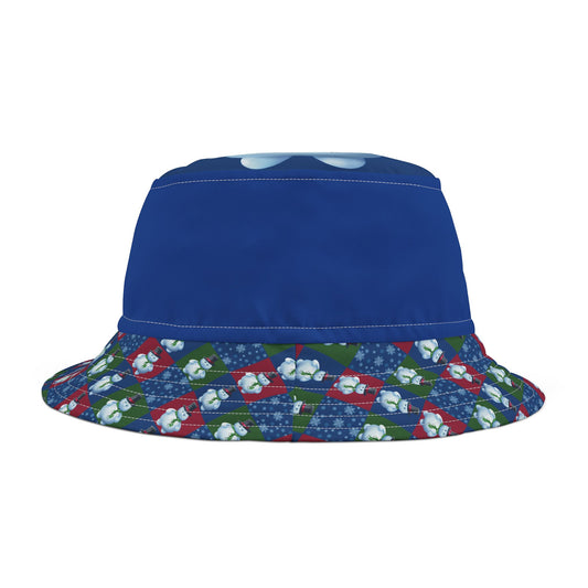 Bucket Hat (AOP) Snowman, blue