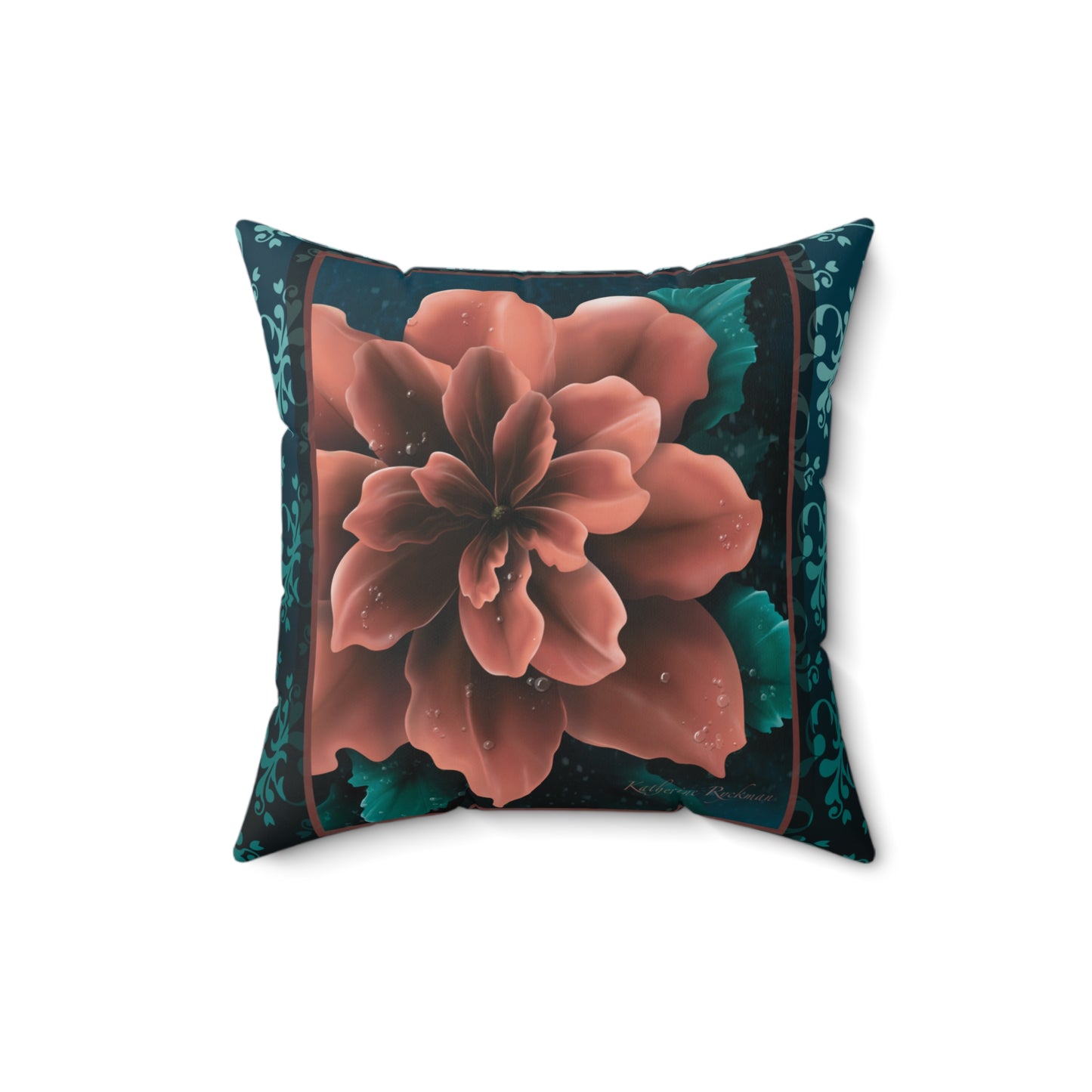 Elegant Flower Square Pillow