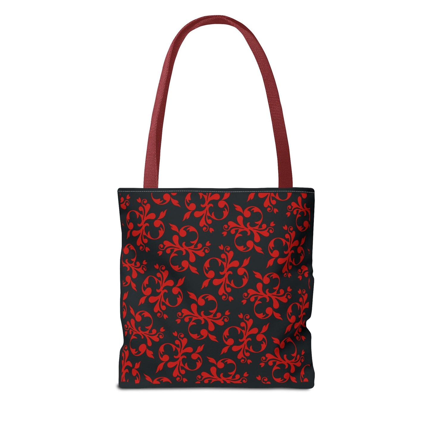 Christmas Tote Bag with Poinsettias, Pine, and Holly Design