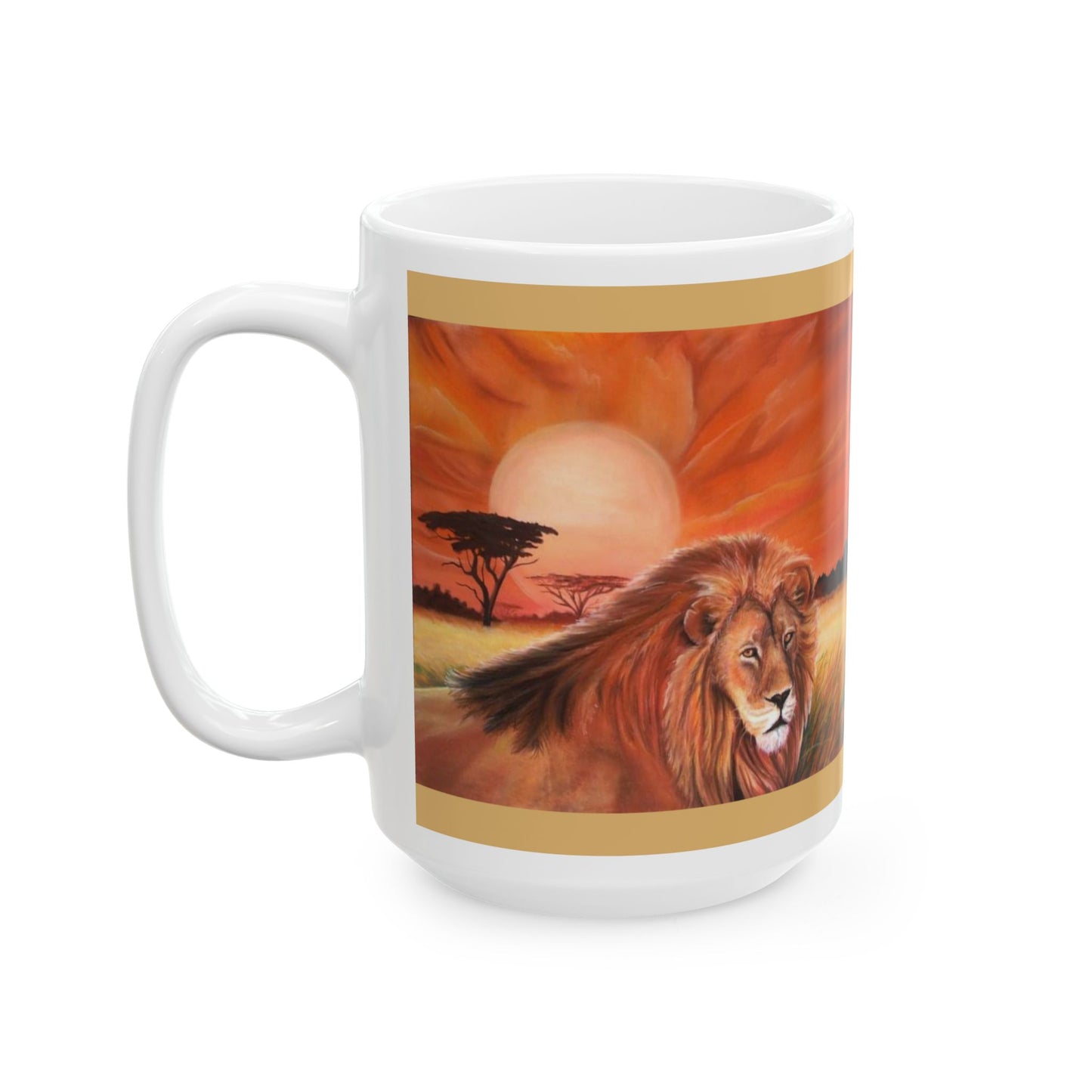 Mug - Lion in Africa Ceramic Mug (11oz, 15oz)