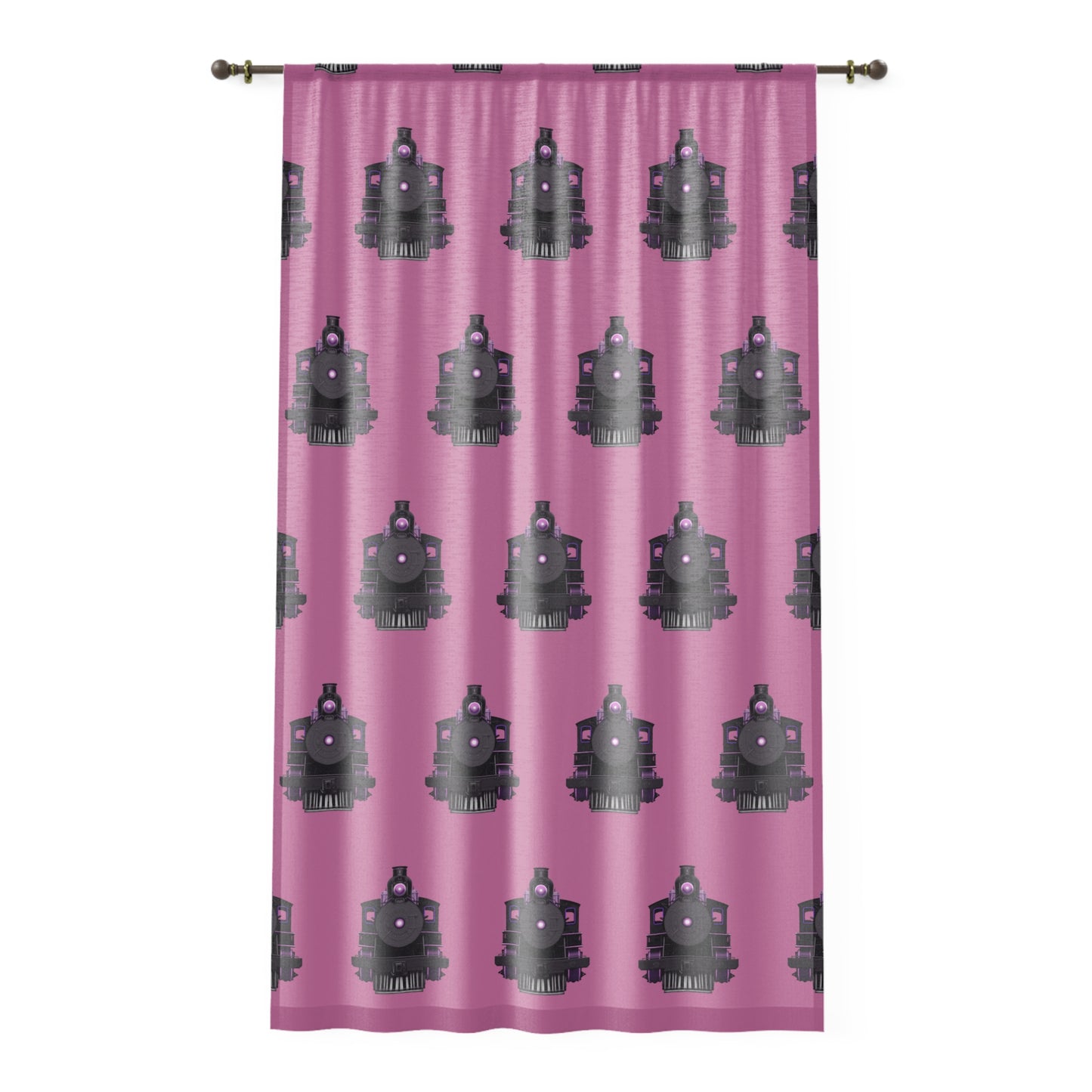 Curtain Panel Steam Locomotive Design-Pink