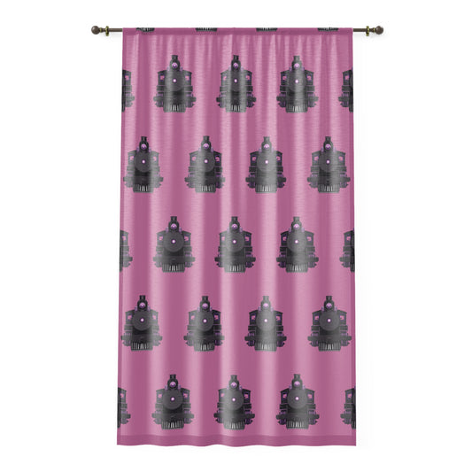 Curtain Panel Steam Locomotive Design-Pink