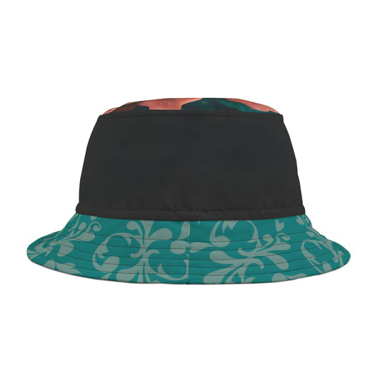 Bucket Hat - Flower, Black