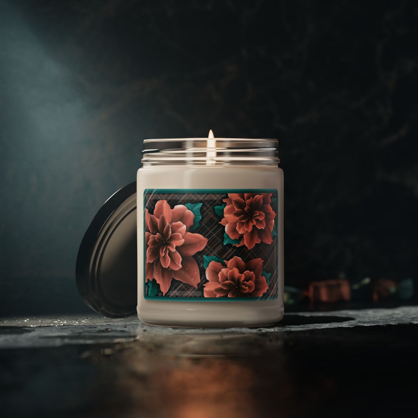 Soy Candle - Elegant Flower Design