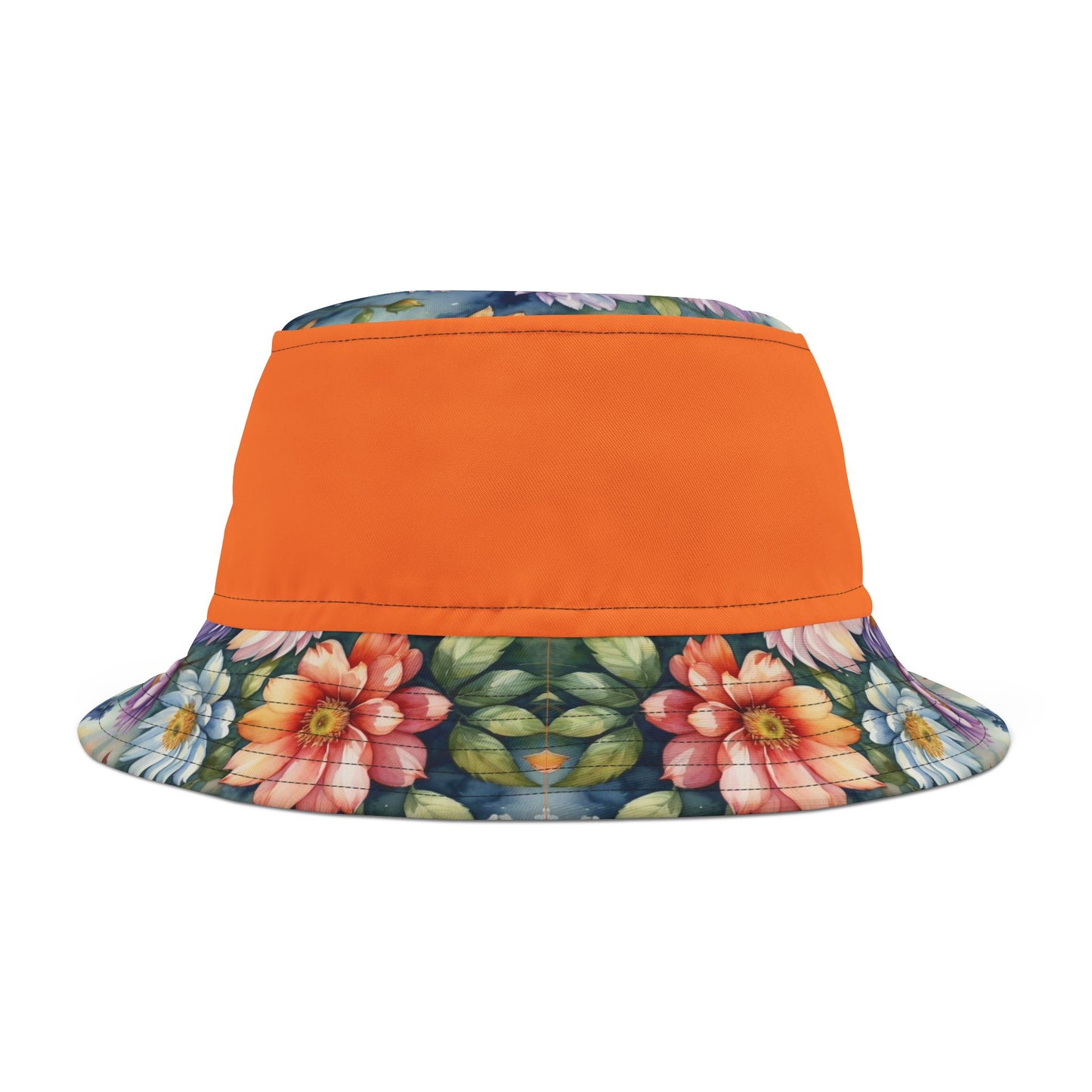 Bucket Hat (AOP) Floral pattern, Orange