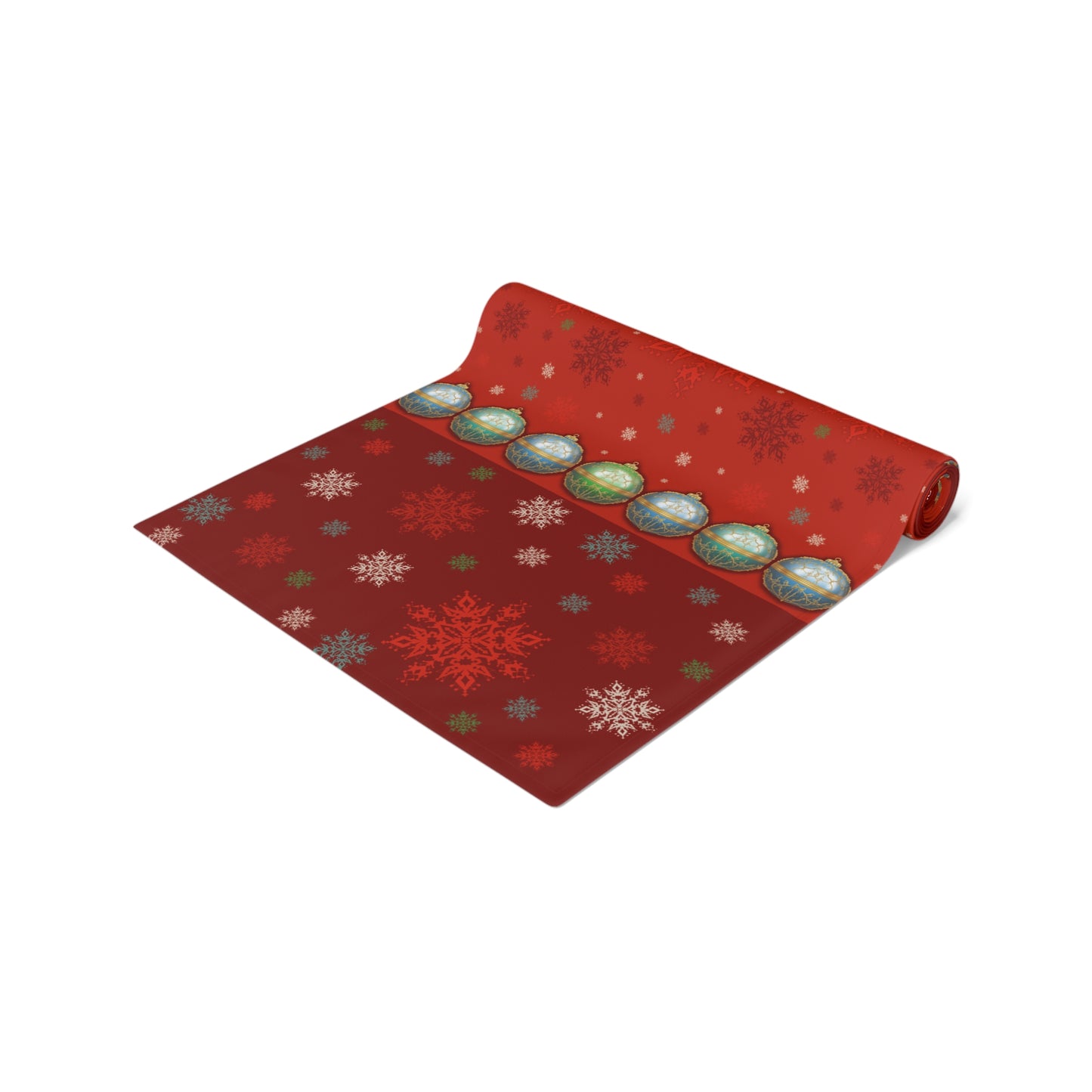 Table Runner - Elegant Christmas Ornament Design