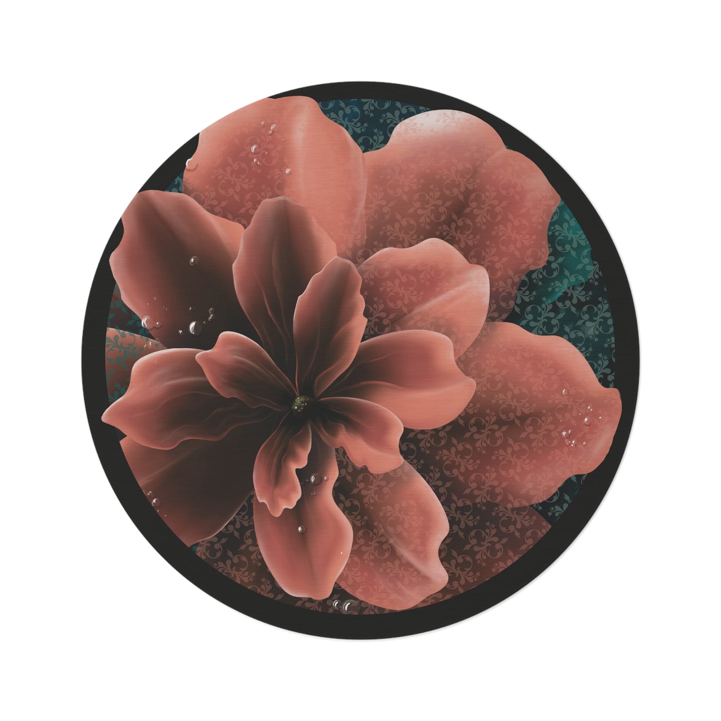 Round Rug - Elegant Flower Design