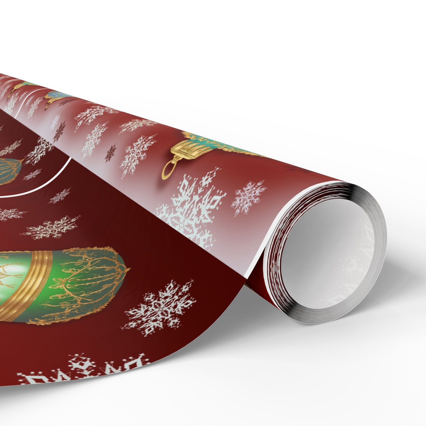 Gift Wrap Papers - Red with Christmas Ornament Design