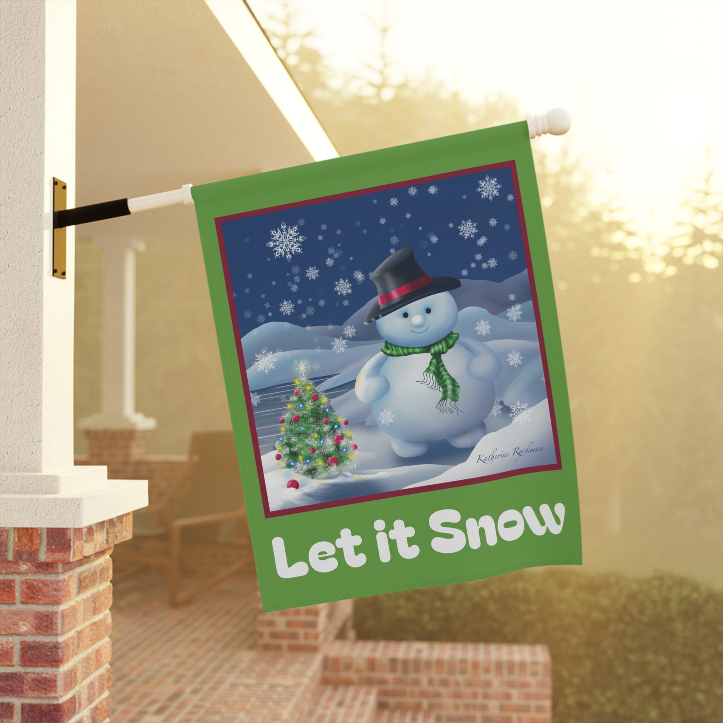 Banner Flag Let it Snow Christmas Decor