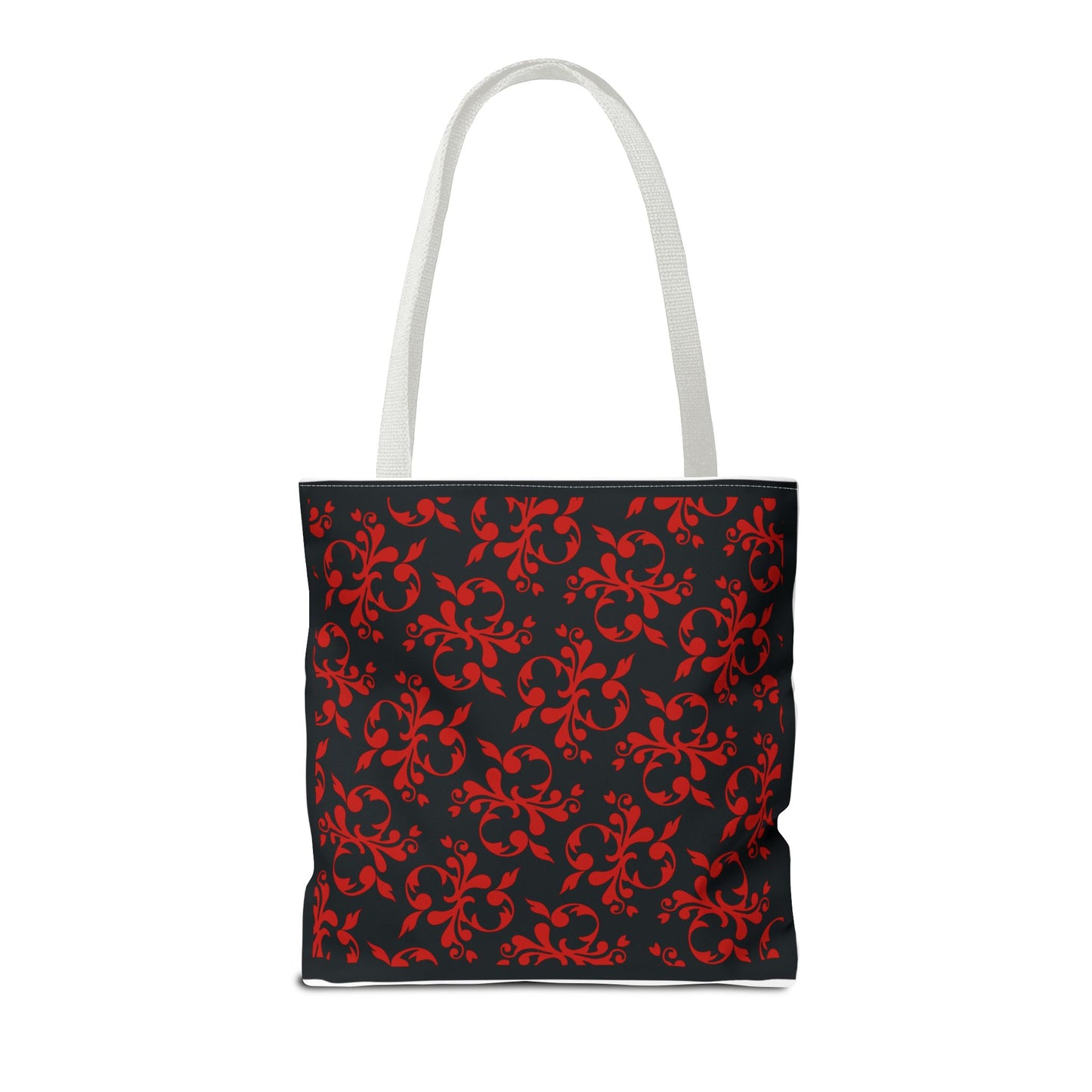 Christmas Tote Bag with Poinsettias, Pine, and Holly Design