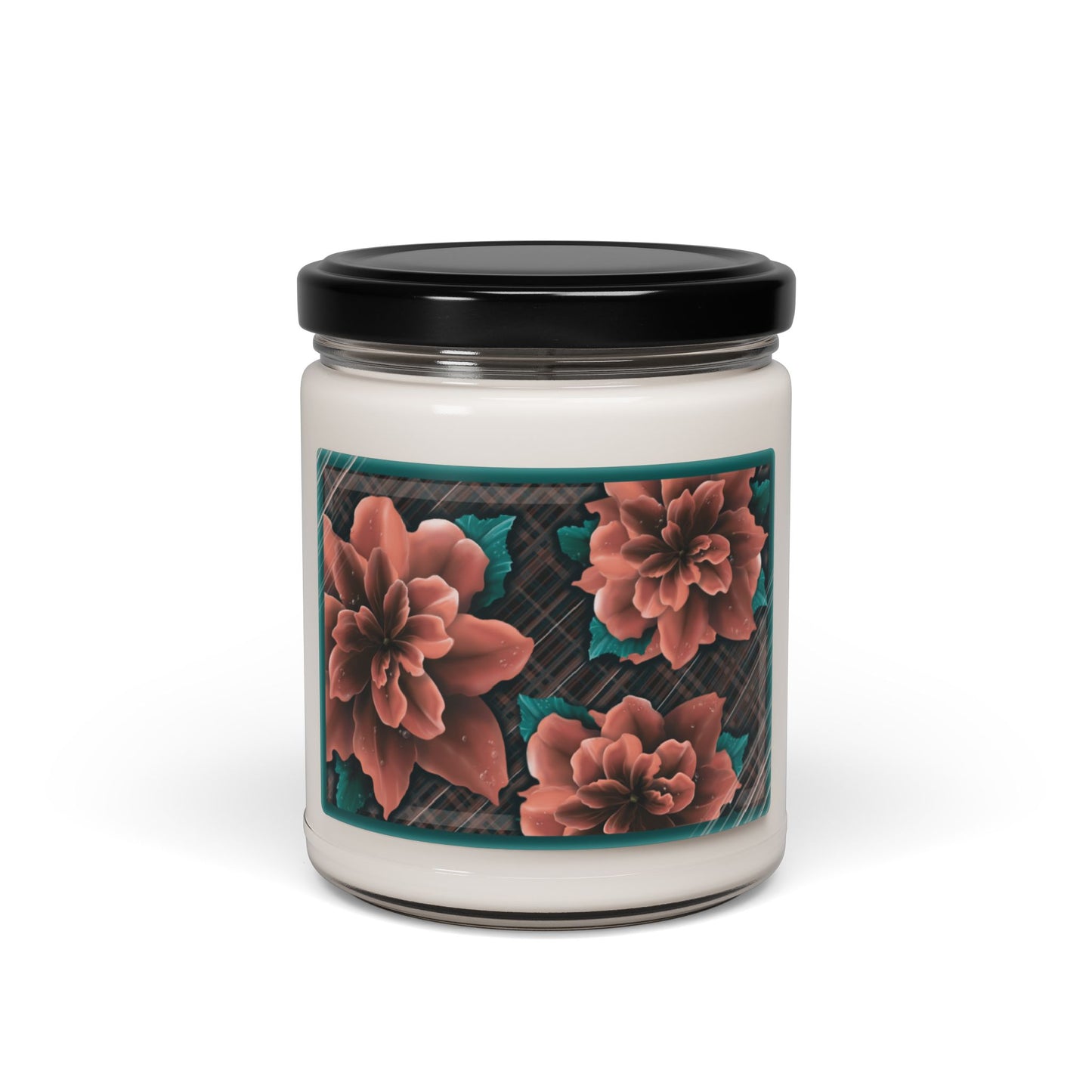 Soy Candle - Elegant Flower Design