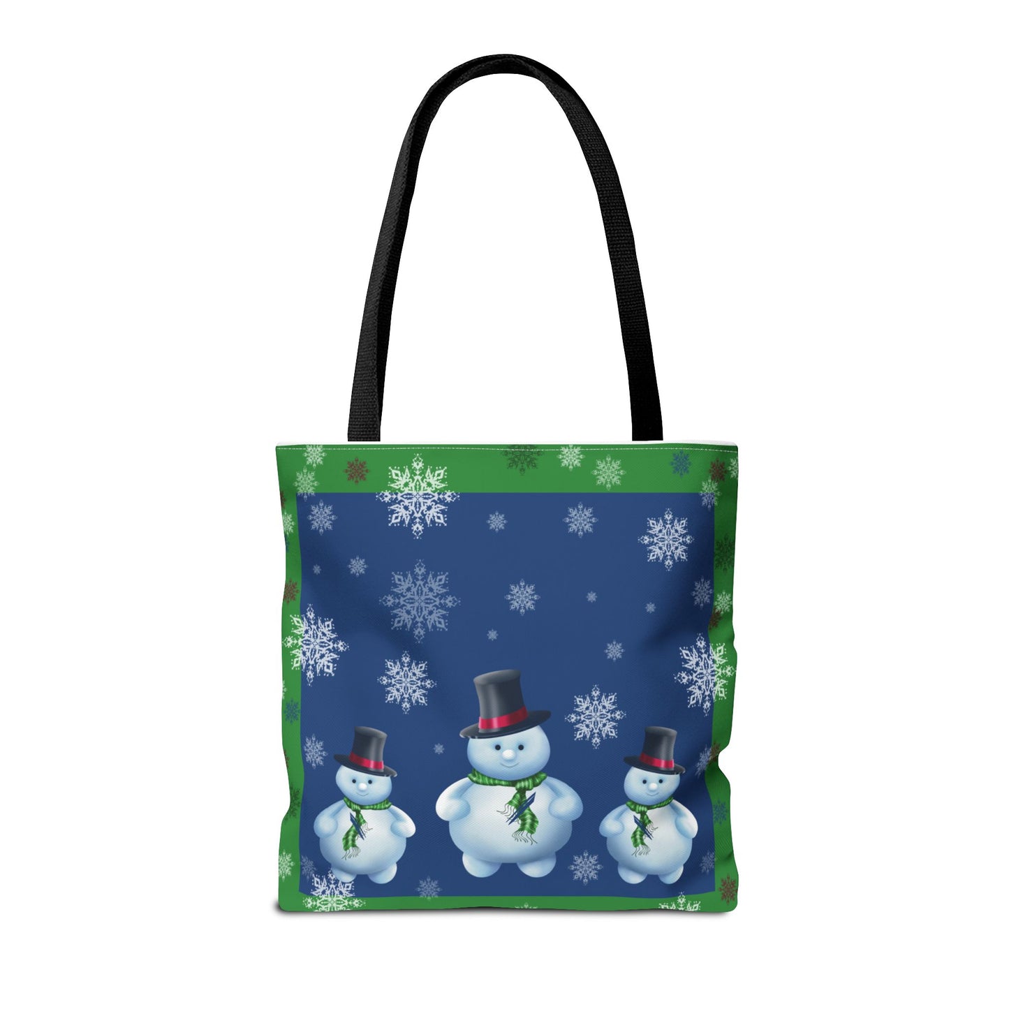 Snowman Tote Bag with Snow Flurry Scene