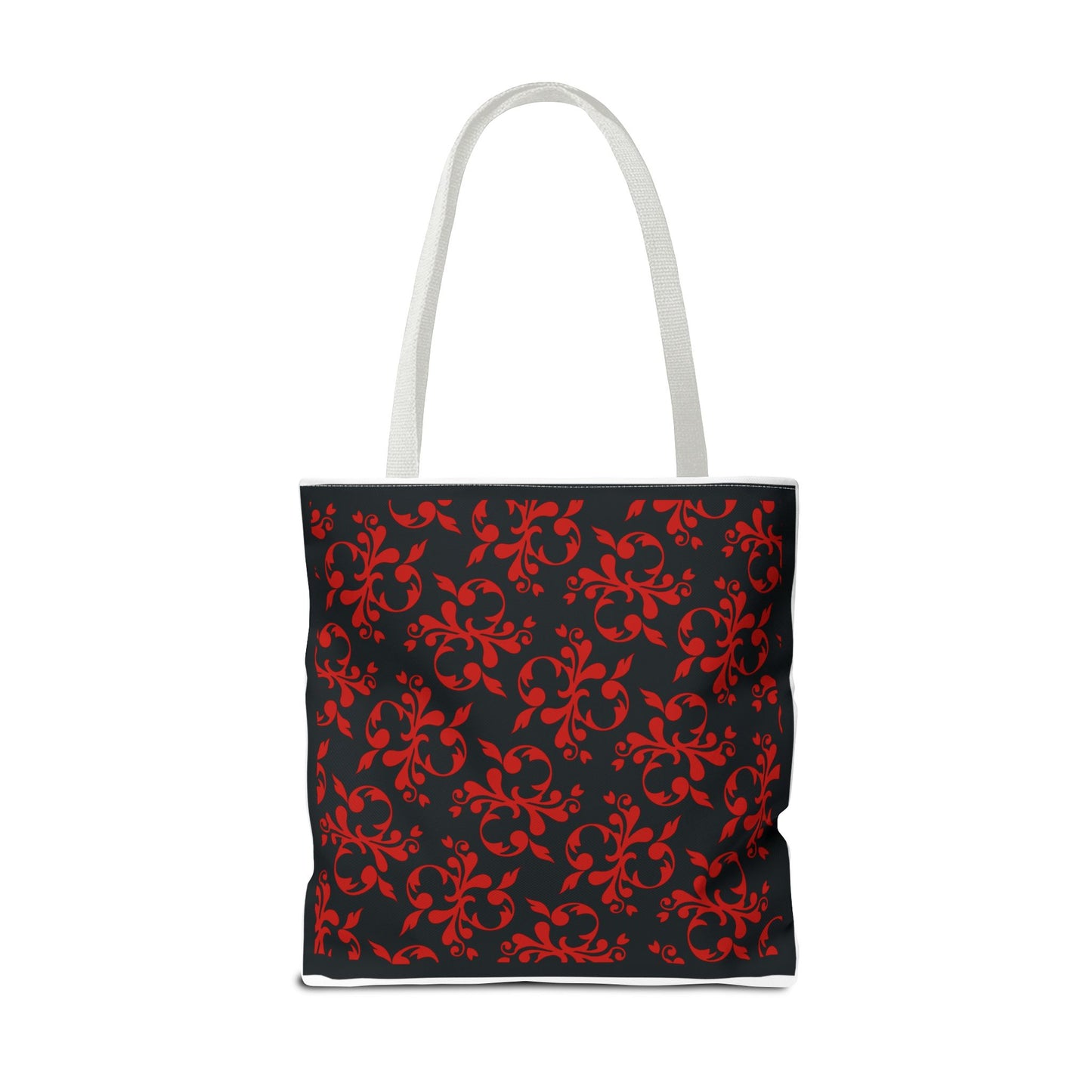 Christmas Tote Bag with Poinsettias, Pine, and Holly Design