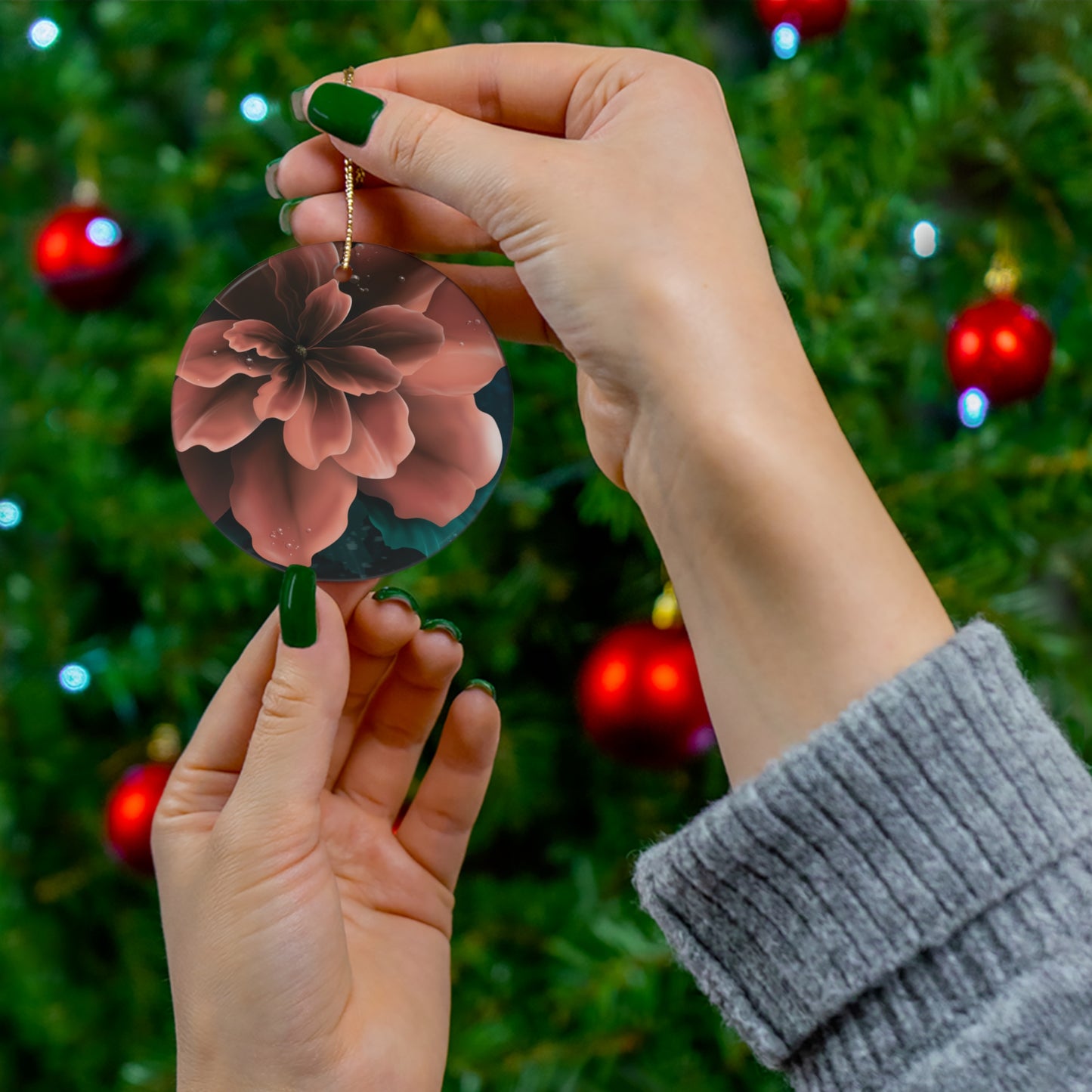 Ceramic Ornament - Elegant Flower