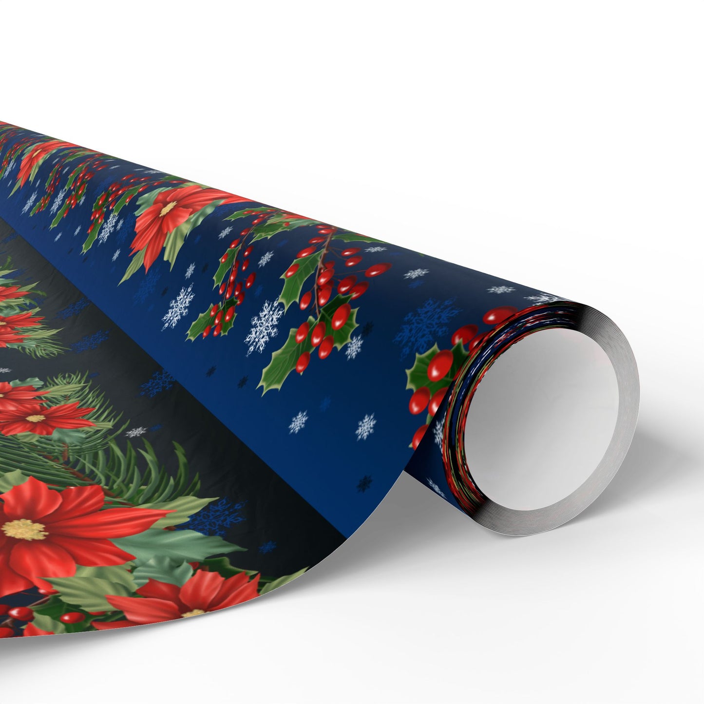 Wrapping Papers - Poinsettia, Pine and Holly Design