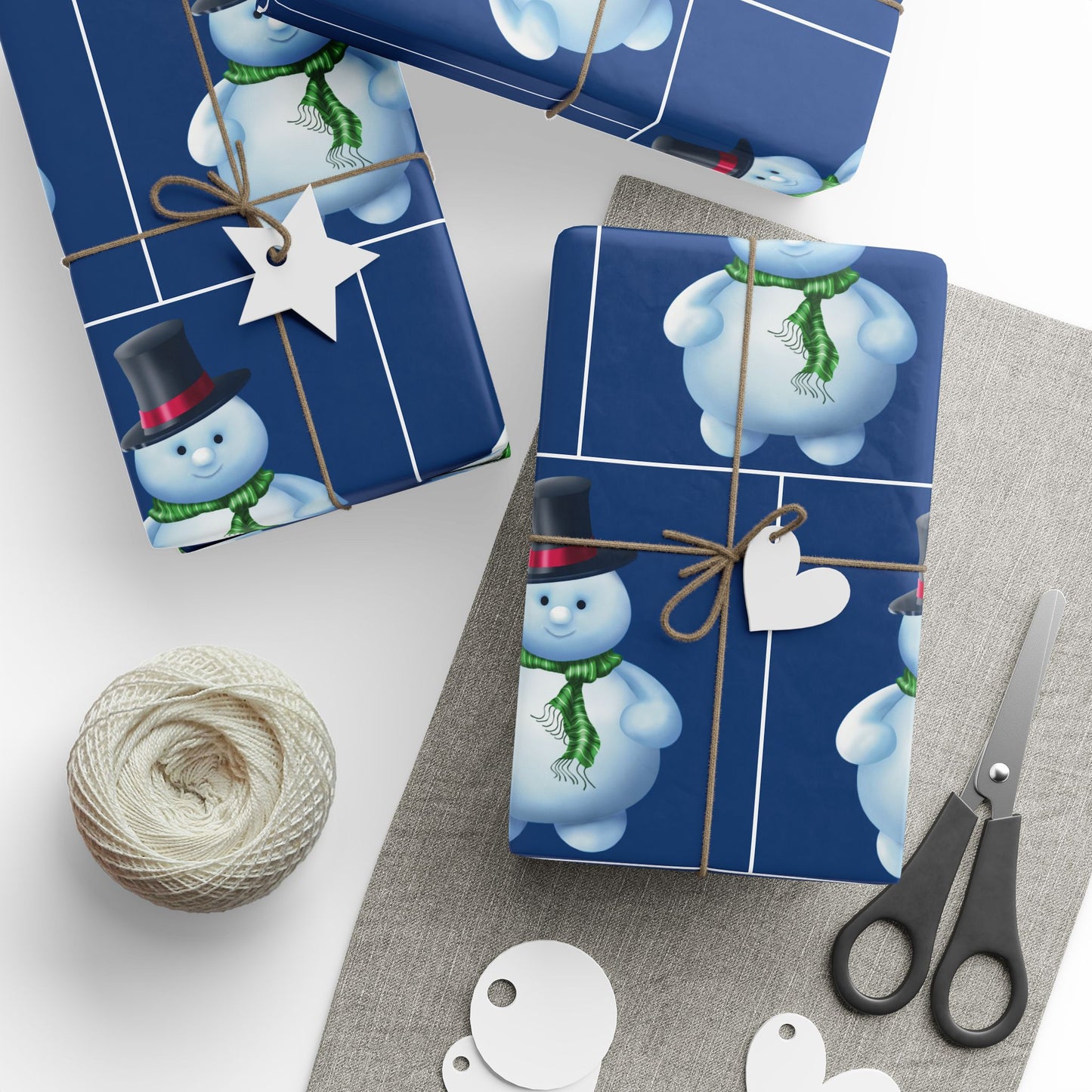 . Wrapping Papers Snowman - blue