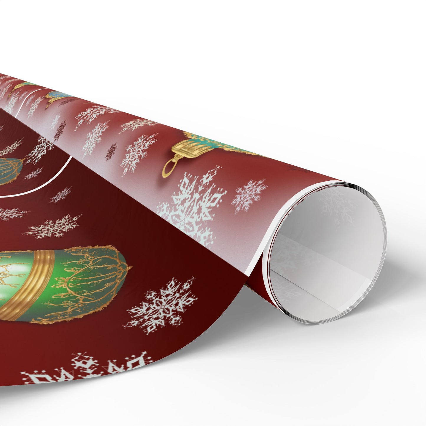 Gift Wrap Papers - Red with Christmas Ornament Design