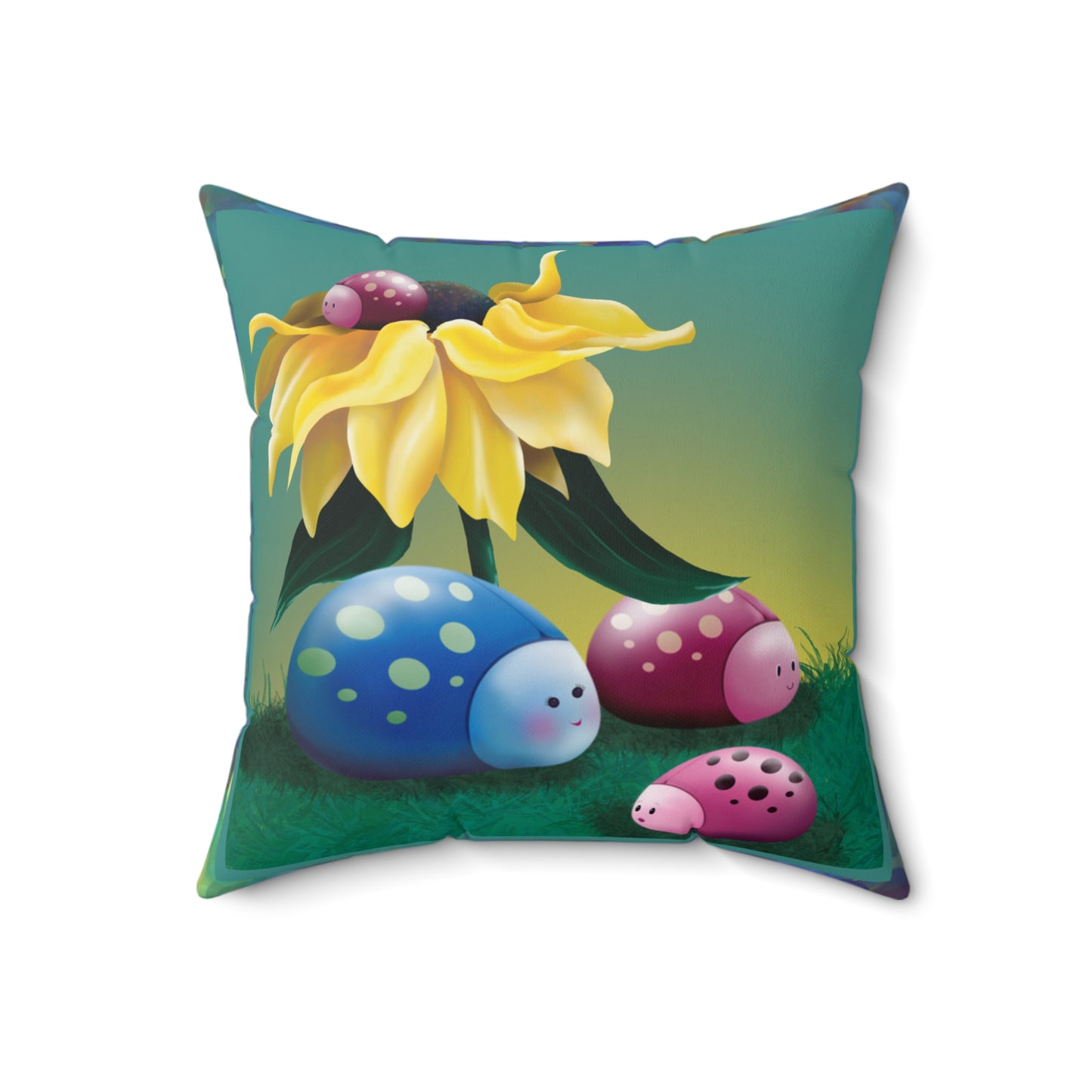 Colorful Bugs Square Pillow