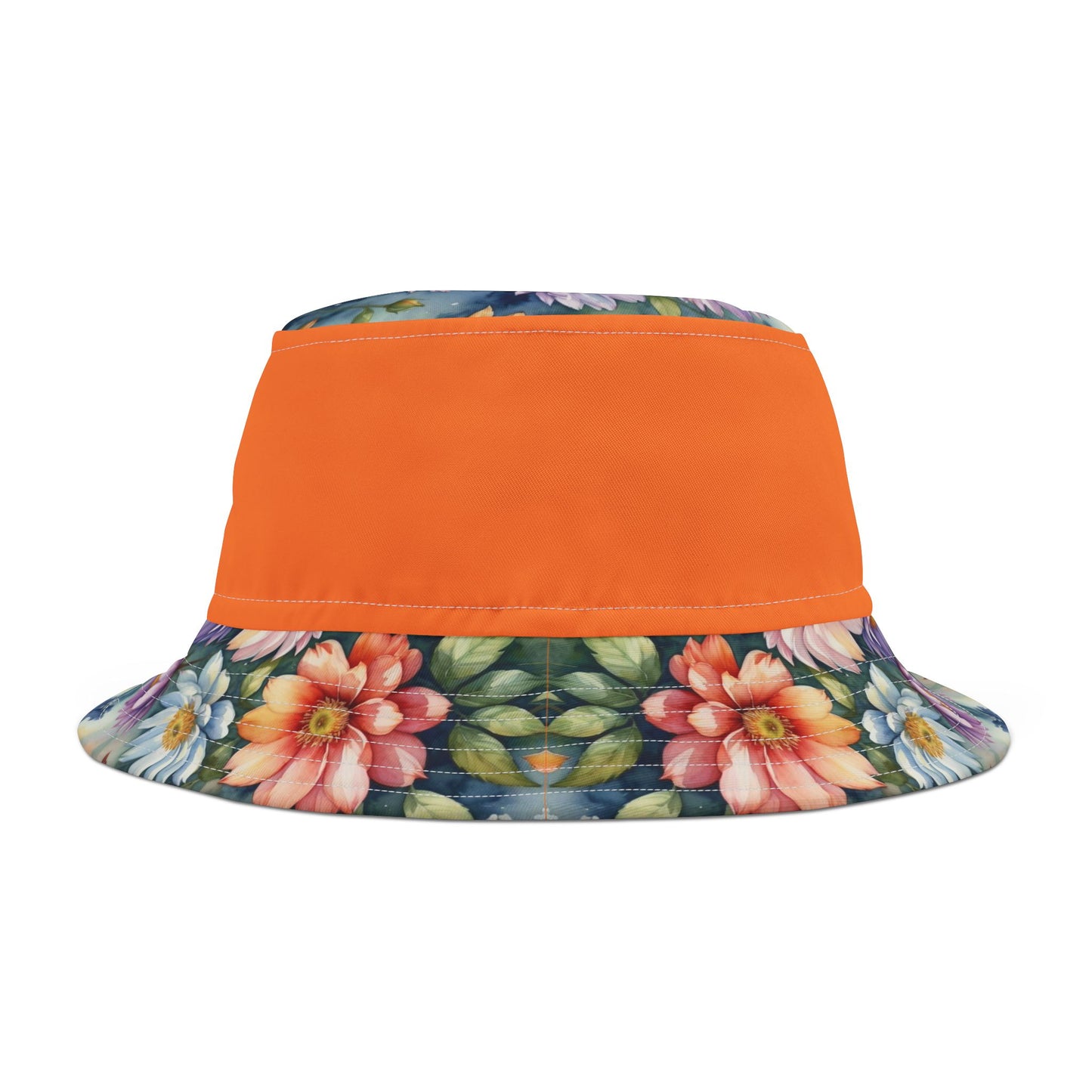 Bucket Hat (AOP) Floral pattern, Orange